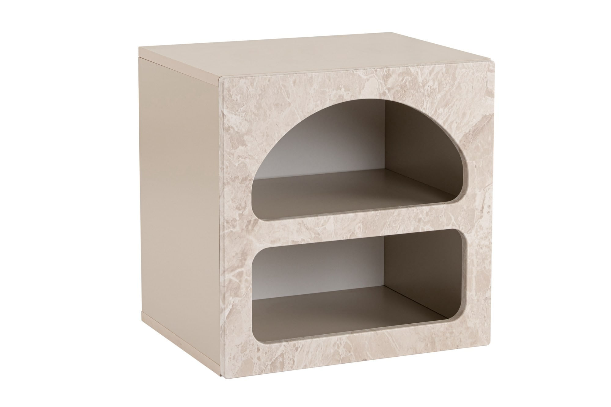 Noptiera Lorin, 50 x 50 x 40 cm, traverten marmura bej nisip, PAL melaminat, traverten marble / sandstone — imaginea 4