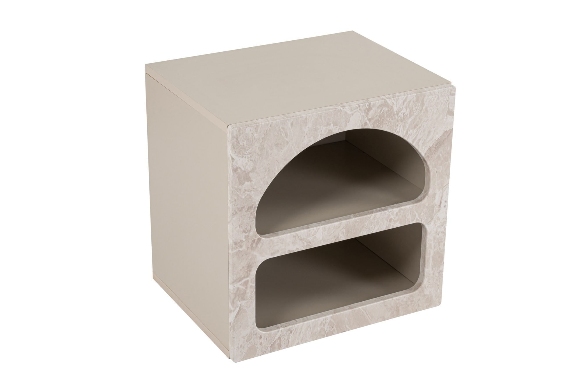 Noptiera Lorin, 50 x 50 x 40 cm, traverten marmura bej nisip, PAL melaminat, traverten marble / sandstone — imaginea 13