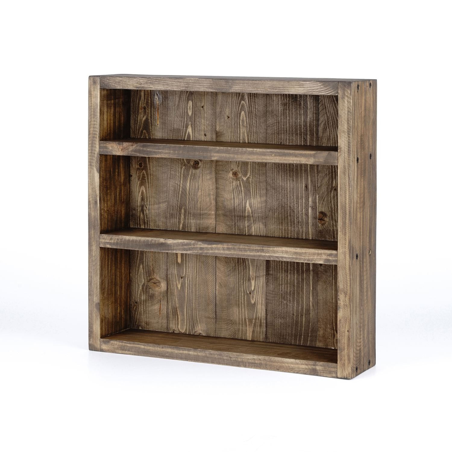 Raft decorativ de perete din lemn R-Raf353, 42 x 42 x 9 cm, lemn natur, lemn, design modern — imaginea 3