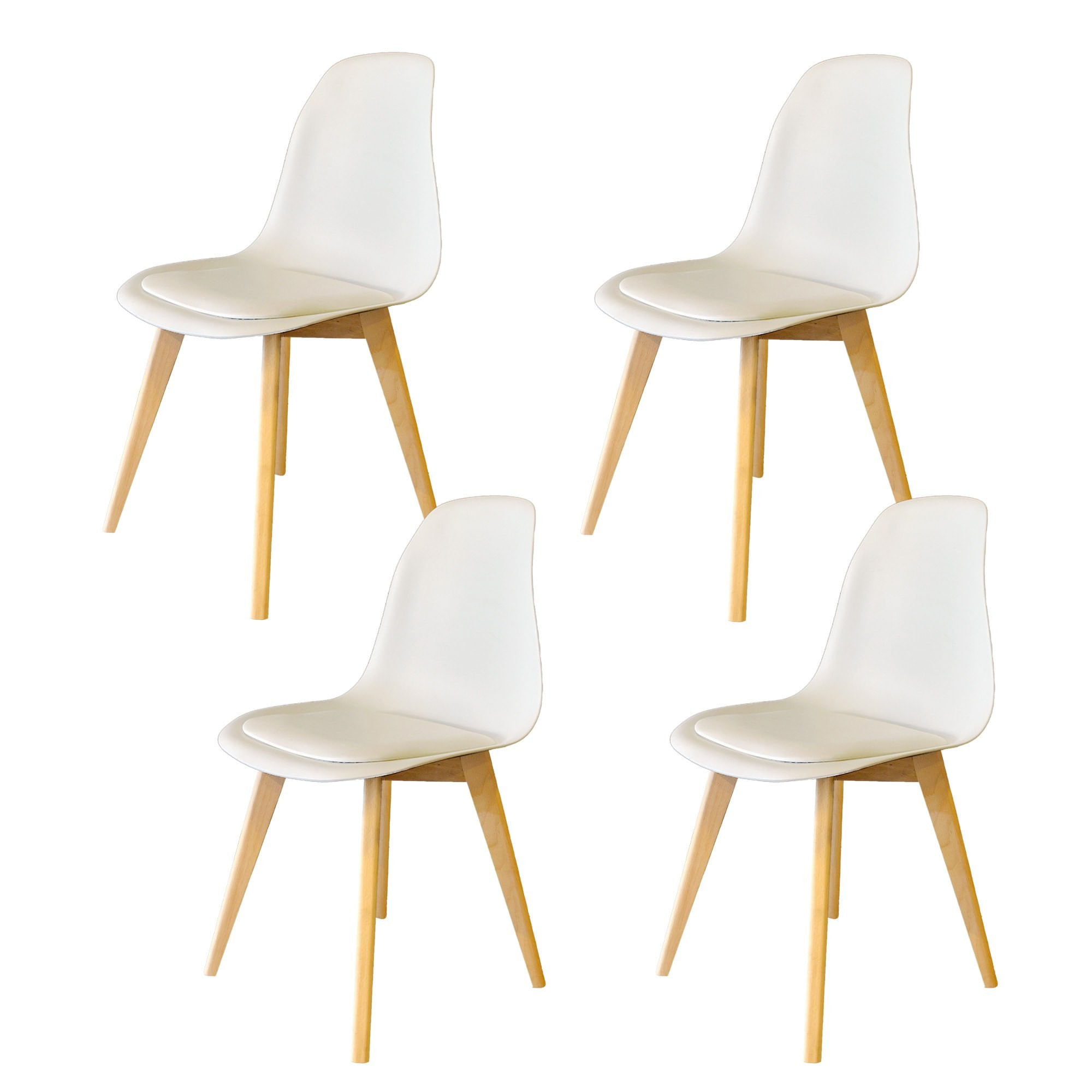 Scaun SND3016-4BYZ, 45 x 83 x 45 cm, alb si stejar, MDF — imaginea 2