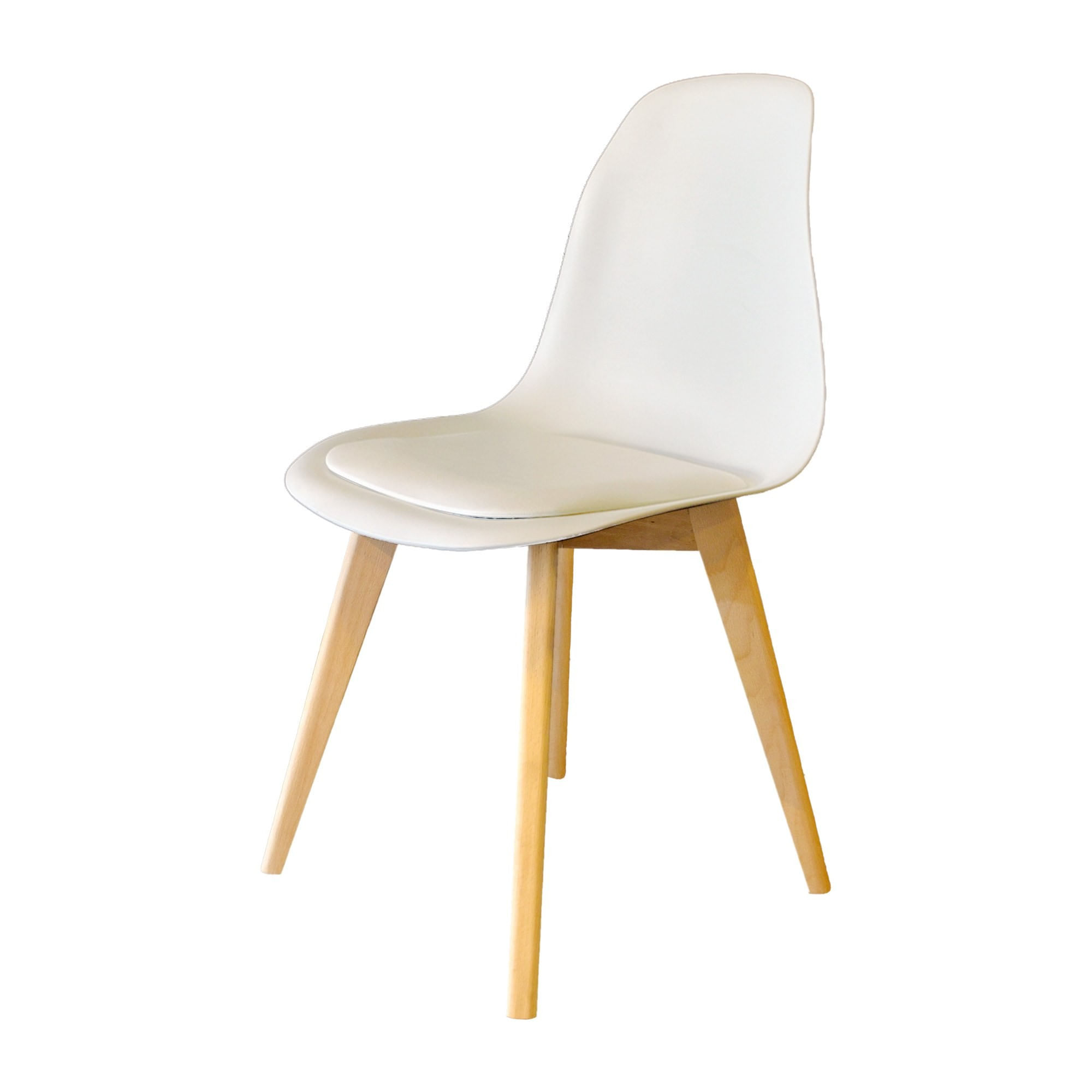 Scaun SND3016-4BYZ, 45 x 83 x 45 cm, alb si stejar, MDF — imaginea 3