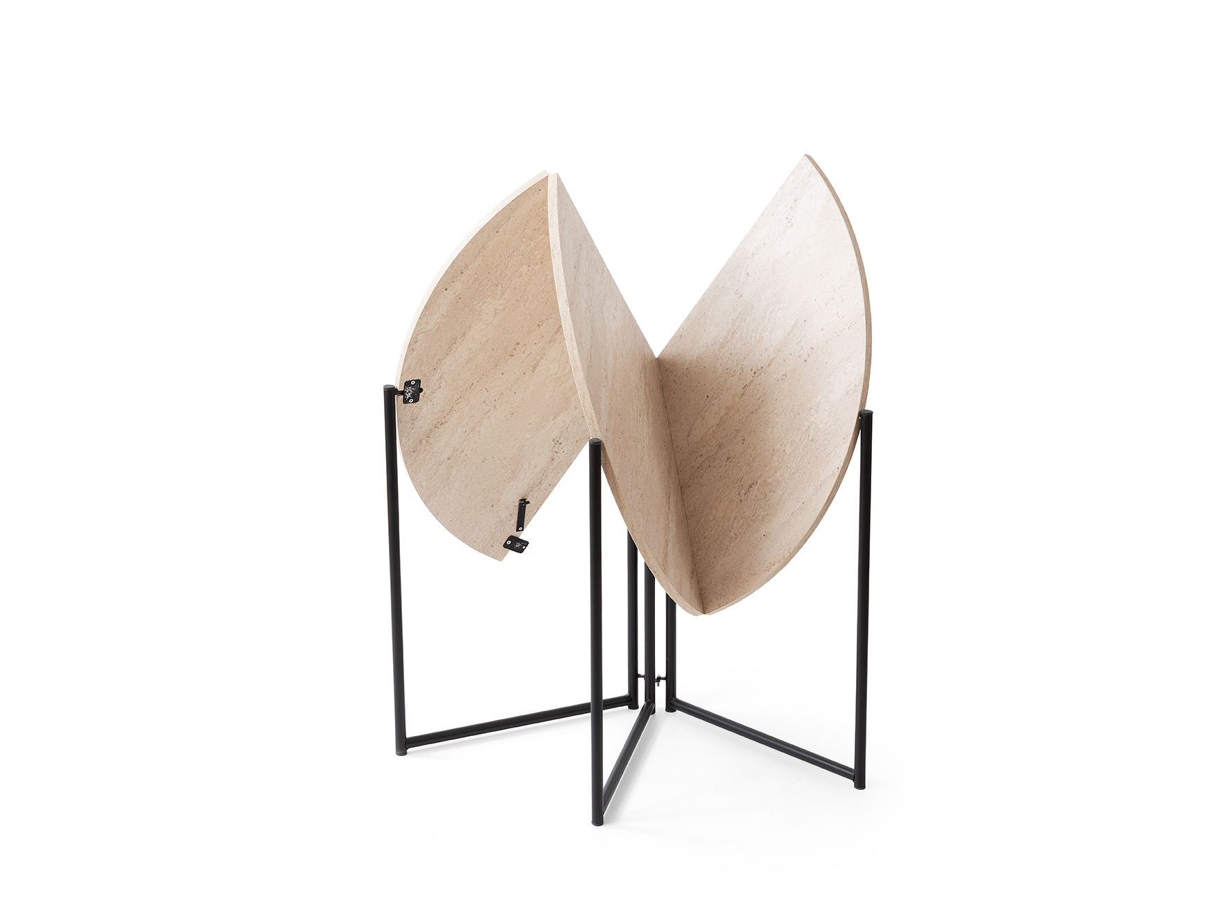 Masa dining Yaprak, 100 x 72 x 100 cm, travertin negru, PAL melaminat, capacitate 19 kg — imaginea 3