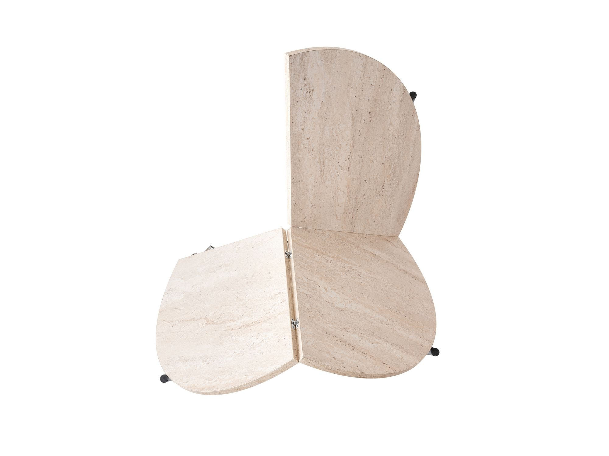 Masa dining Yaprak, 100 x 72 x 100 cm, travertin negru, PAL melaminat, capacitate 19 kg — imaginea 4