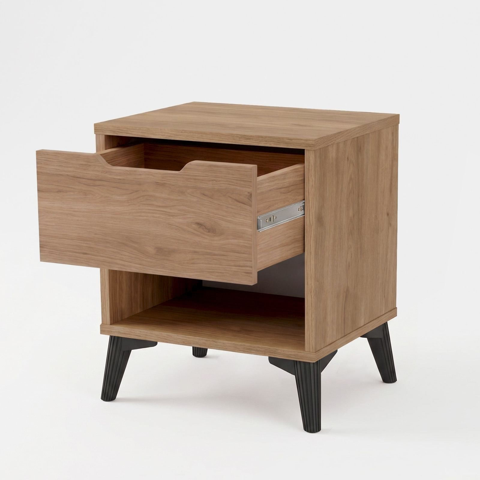 Noptiera Vel3-S, 44 x 52,2 x 34,4 cm, stejar, PAL melaminat — imaginea 5