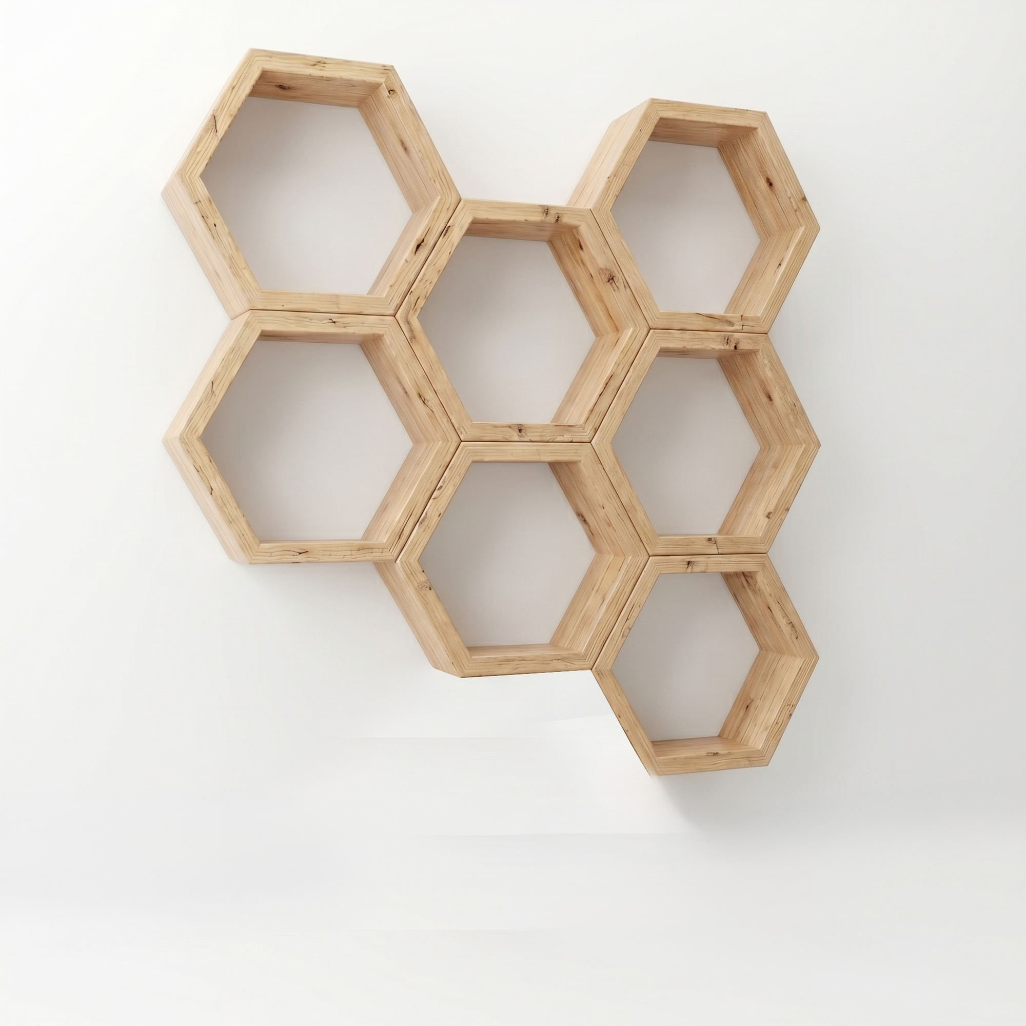 Raft decorativ de perete din lemn Raf361, 42 x 37 x 9 cm, lemn natur, lemn, design modern — imaginea 2