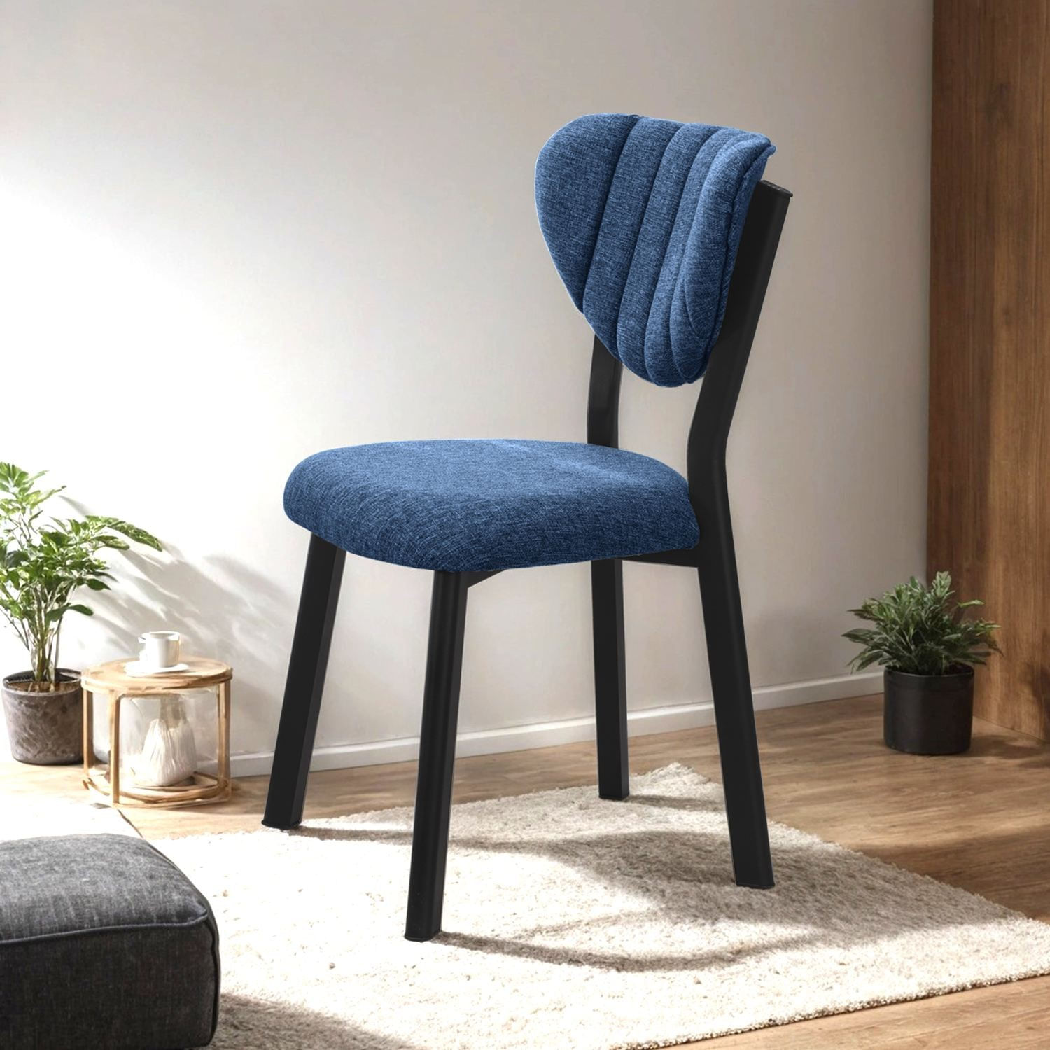 Scaun Elma, 47 x 85 x 45 cm, bleumarin, metal, capacitate 150 kg, navy albastru — imaginea 3