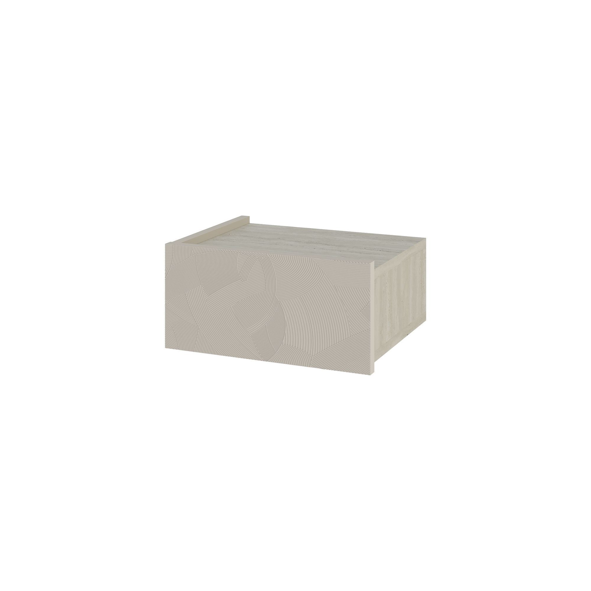 Noptiera Onda, 38, 4 x 18, 5 x 31 cm, bej nisip travertin, PAL melaminat, fixare pe perete, sandstone / travertin — imaginea 3
