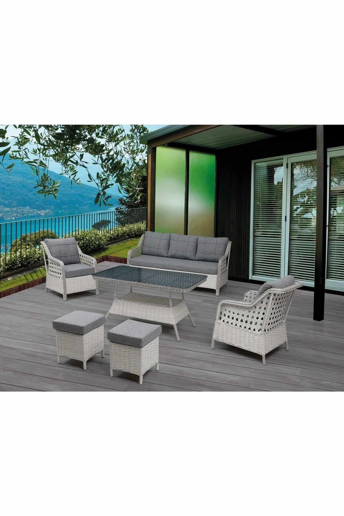 Set lounge gradina Rondi - Dark gri, Light gri, 175 x 78 x 60 cm, gri inchis gri deschis, dark gri / light gri — imaginea 2
