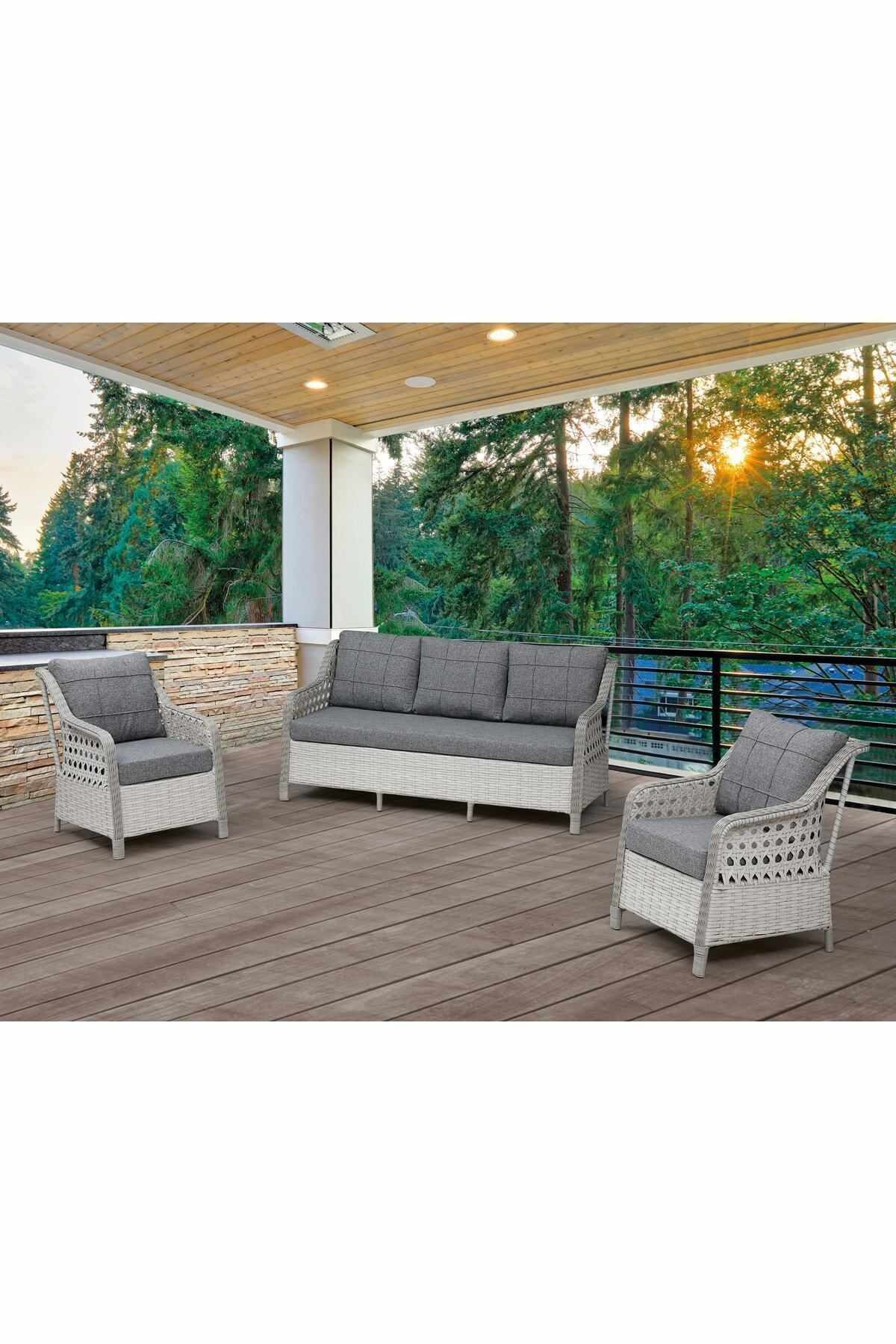 Set lounge gradina Rondi - Dark gri, Light gri, 175 x 78 x 60 cm, gri inchis gri deschis, dark gri / light gri — imaginea 5