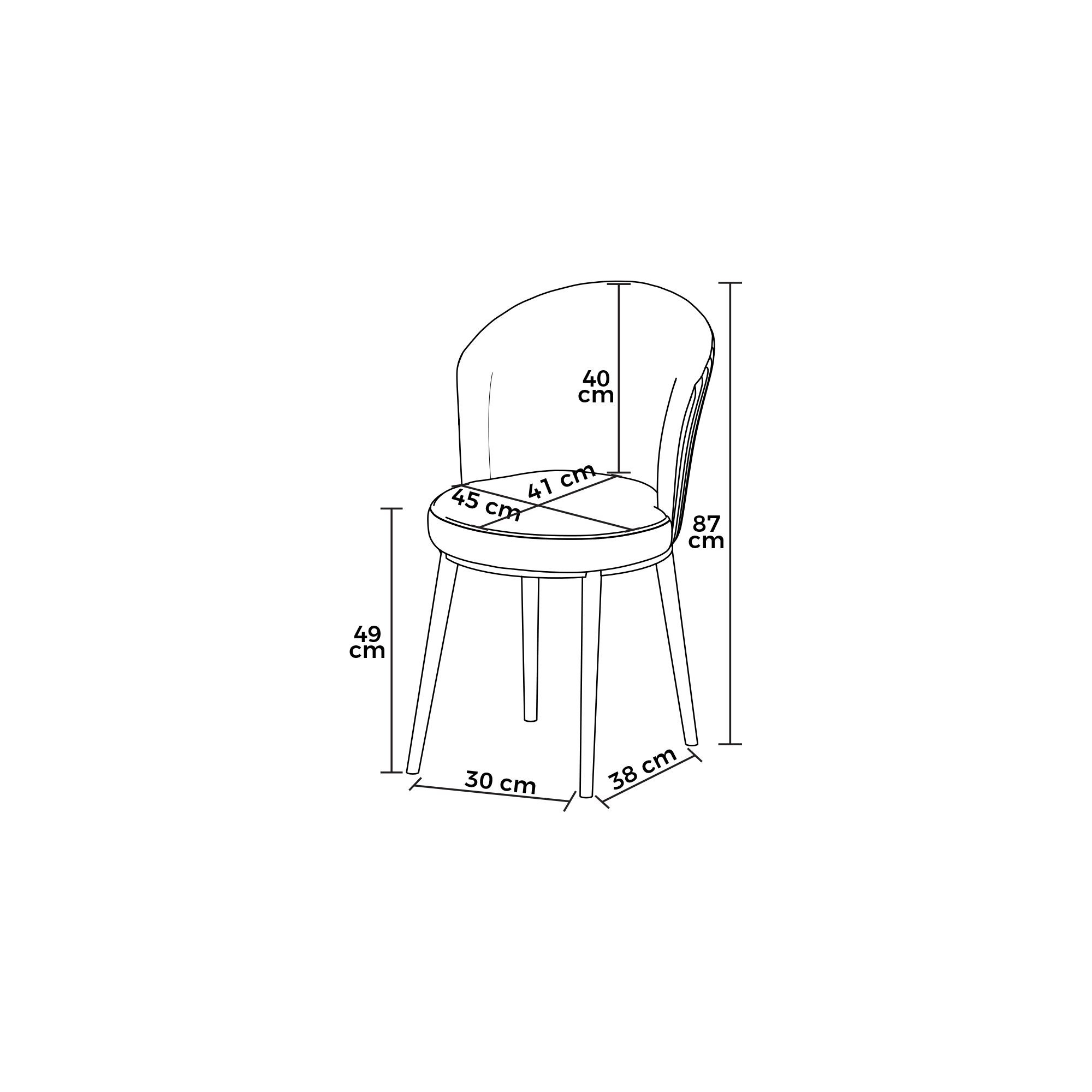 Scaun Risa, 45 x 87 x 41 cm, crem auriu, lemn si metal — imaginea 3
