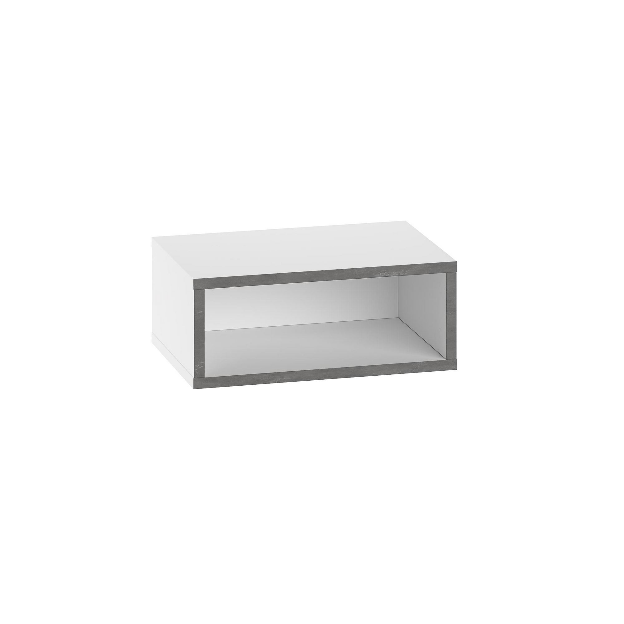 Noptiera Brik, 45 x 18 x 30 cm, PAL melaminat, fixare pe perete, alb / retro gri — imaginea 2