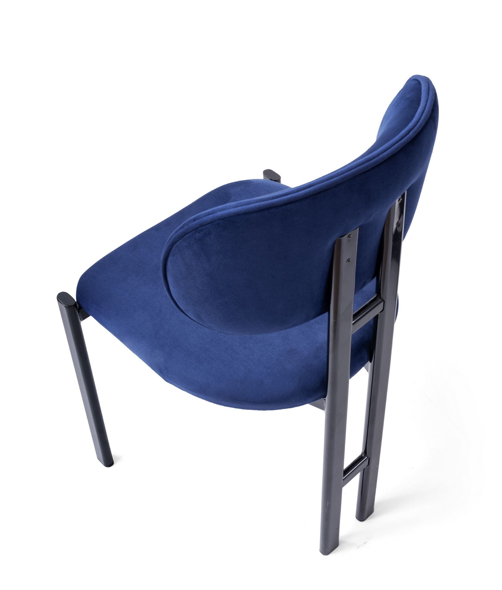 Scaun Muriz, 43 x 83 x 47, 5 cm, bleumarin albastru negru, catifea, capacitate 175 kg, navy albastru / negru — imaginea 3
