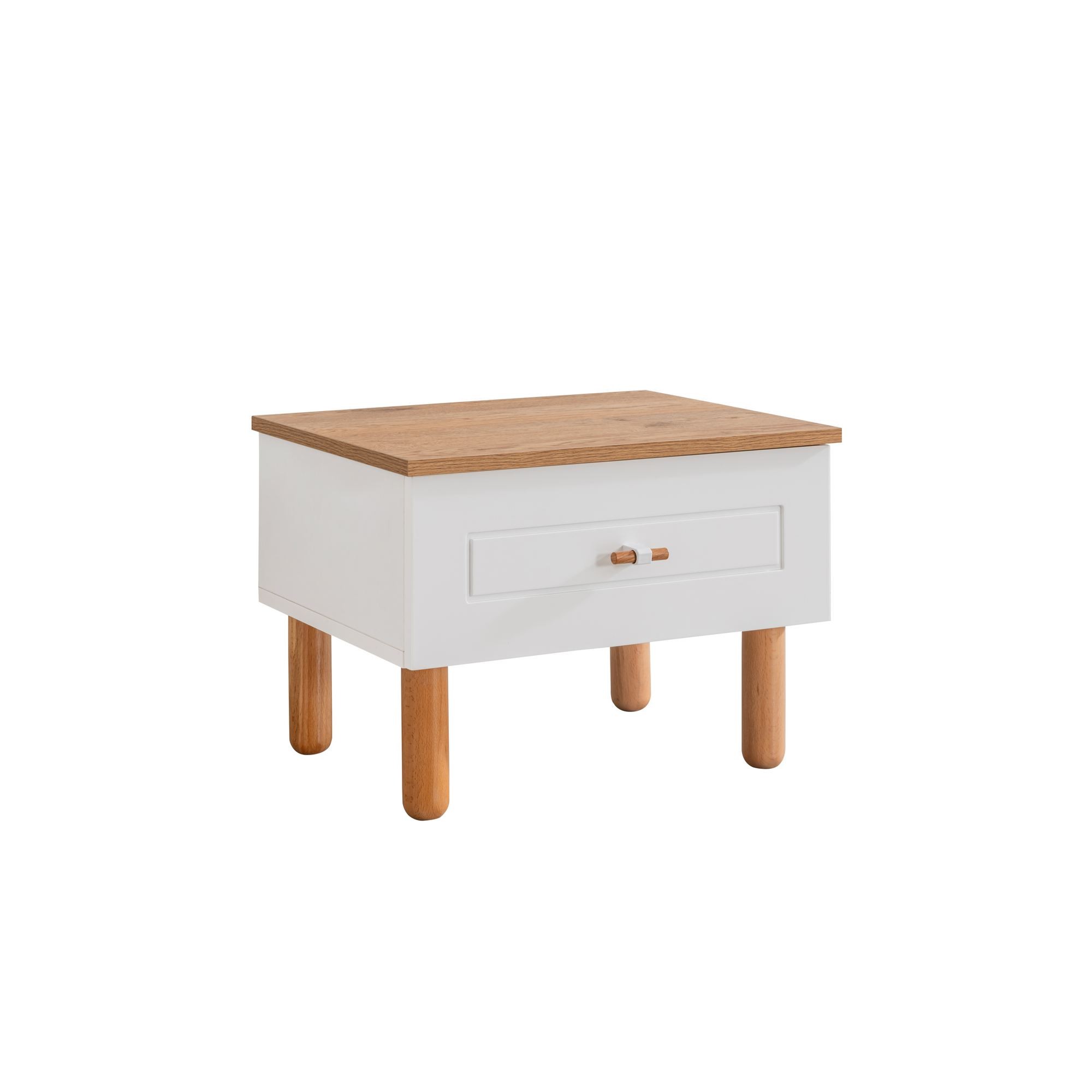 Noptiera Vita Bohem, 57 x 45 x 41 cm, alb, PAL melaminat — imaginea 3