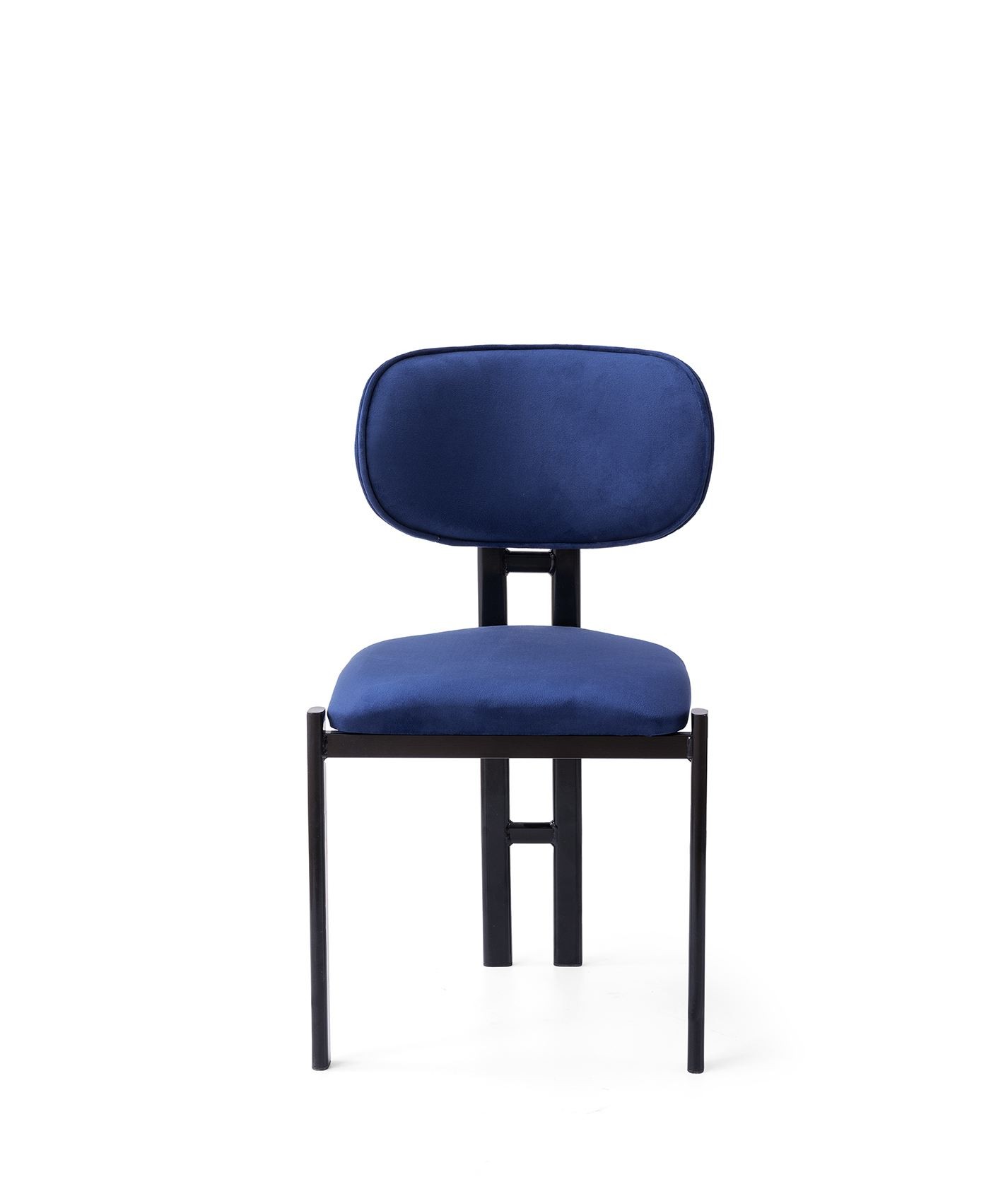 Scaun Muriz, 43 x 83 x 47, 5 cm, bleumarin albastru negru, catifea, capacitate 175 kg, navy albastru / negru — imaginea 6