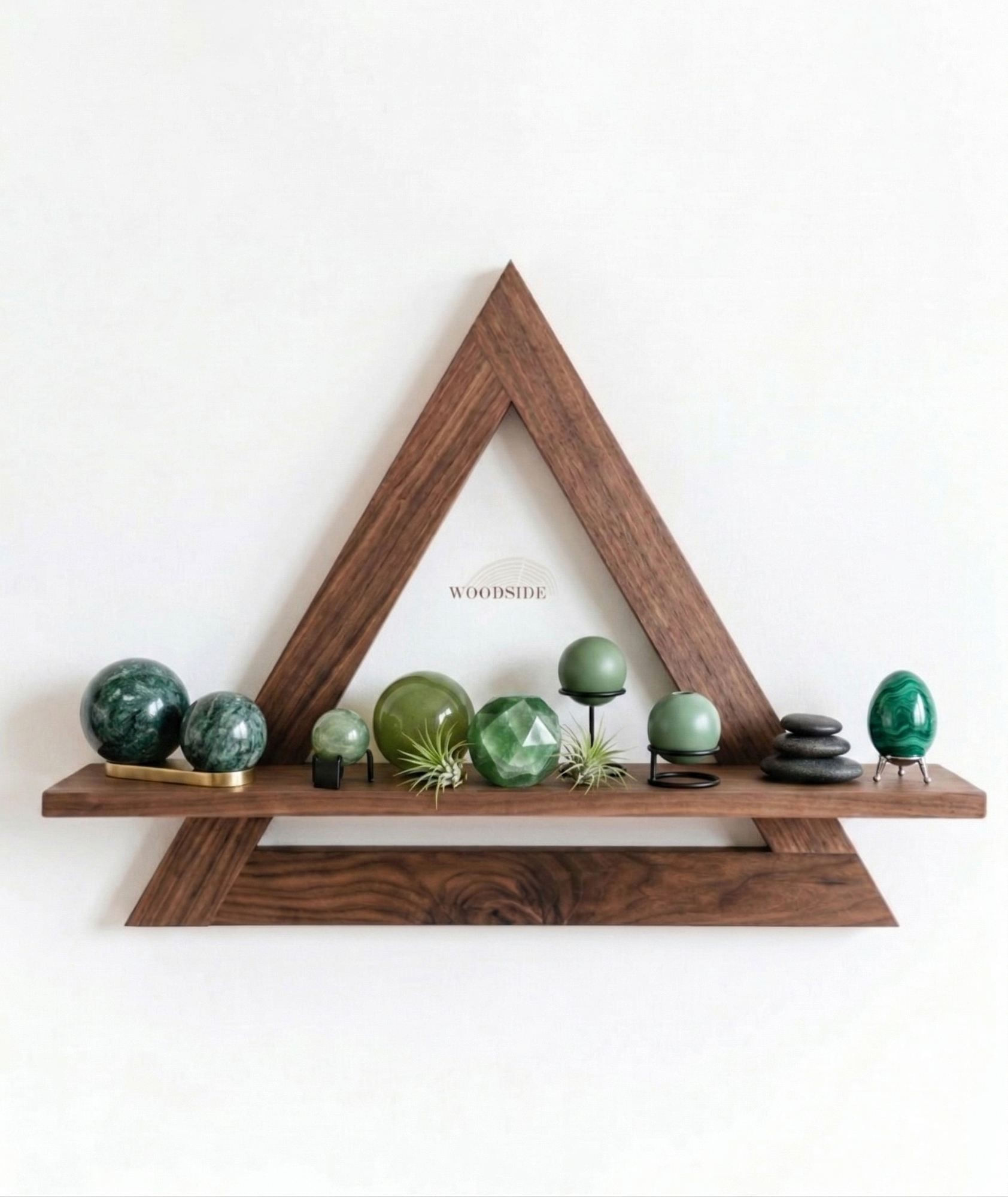 Raft decorativ de perete din lemn R-Raf357, 38 x 33 x 7 cm, lemn natur, lemn, design modern — imaginea 3