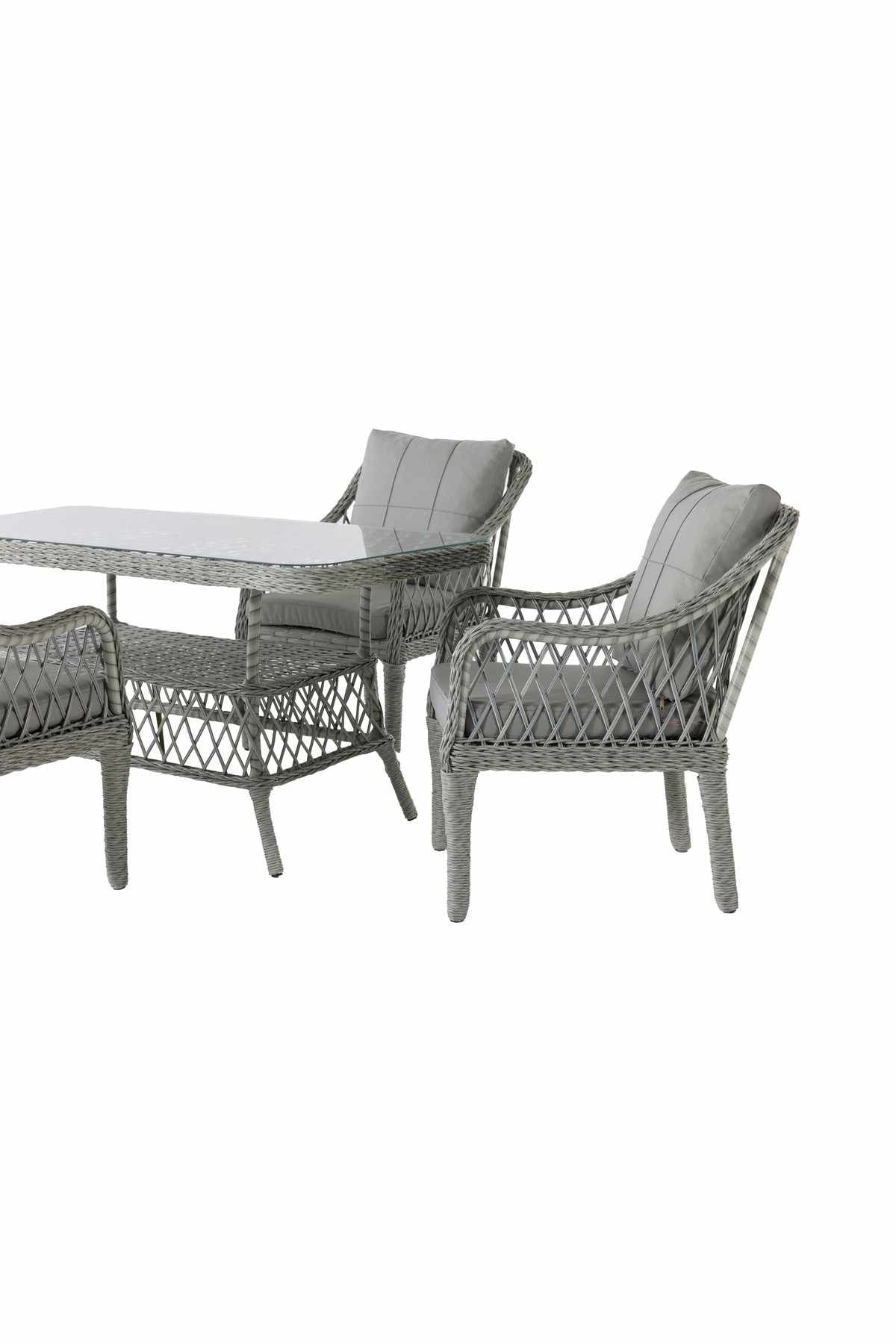 Scaun Hisar 6+1, 52 x 78 x 56 cm, gri — imaginea 4