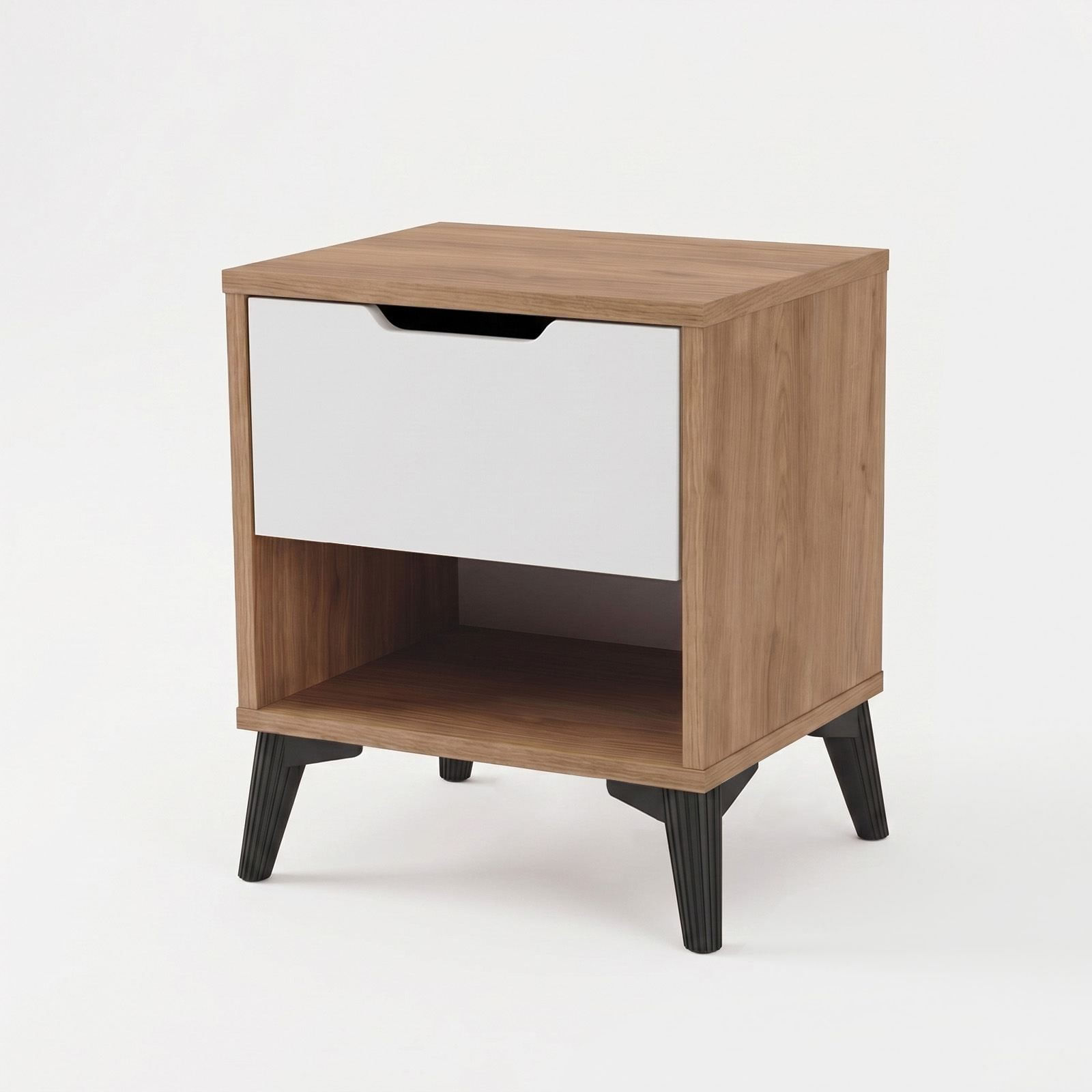 Noptiera Vel3-Sw, 44 x 52,2 x 34,4 cm, stejar alb, PAL melaminat — imaginea 2