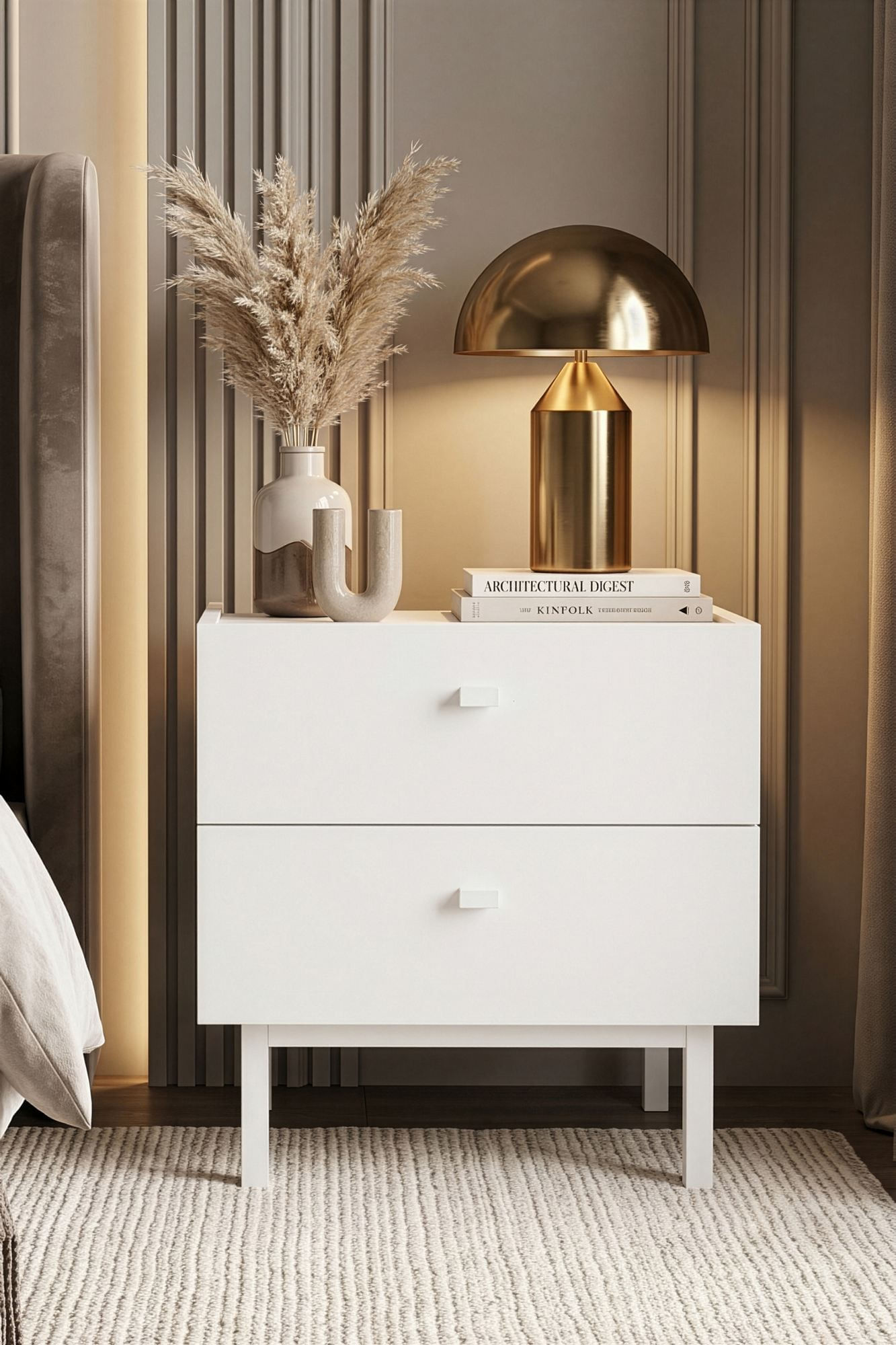 Noptiera Luke - LK1-W, 47,9 x 47 x 36,8 cm, alb, PAL melaminat — imaginea 2