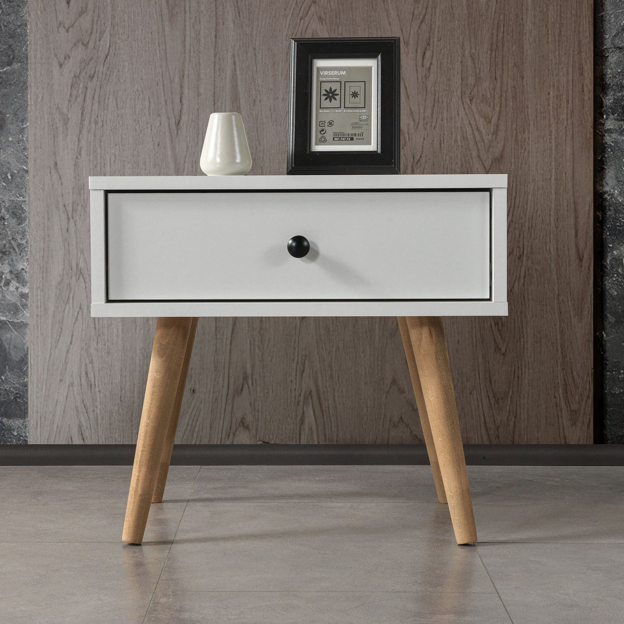 Noptiera Vita 5101, 55 x 49 x 55 cm, alb, PAL melaminat — imaginea 2