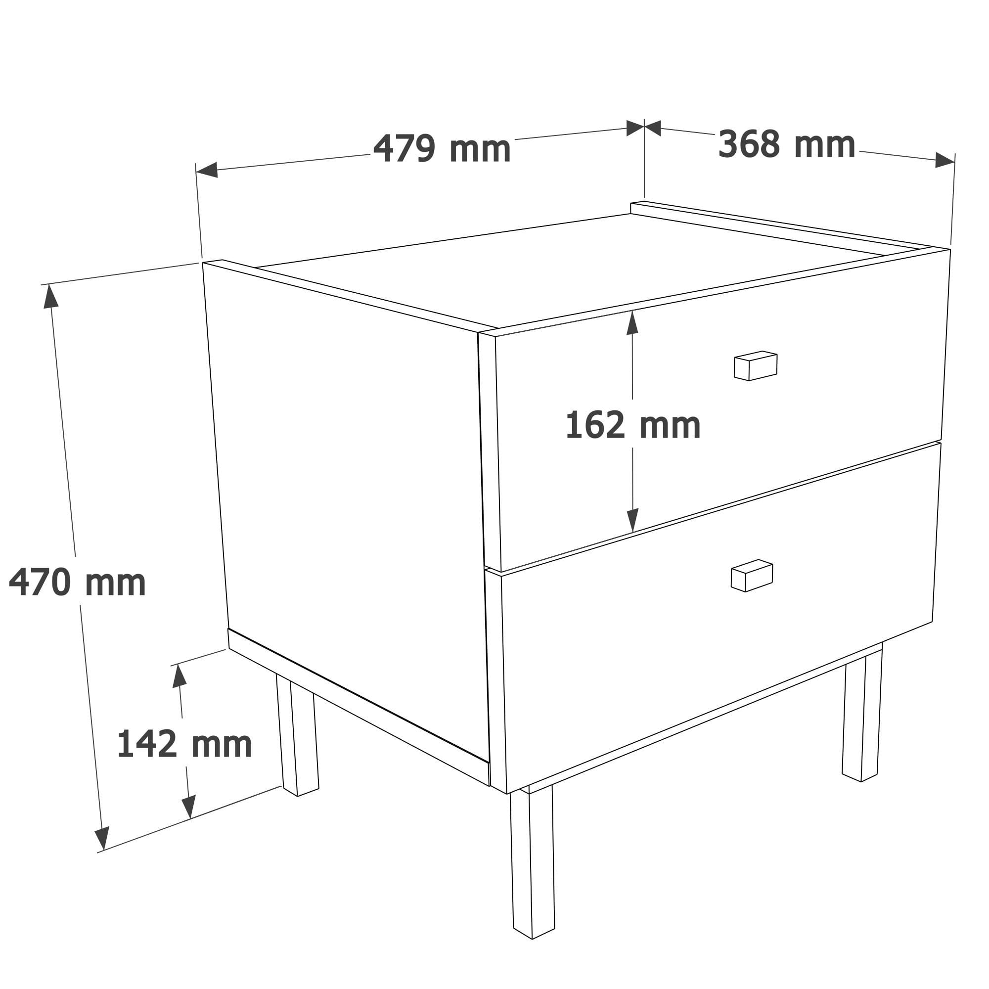 Noptiera Luke - LK1-W, 47,9 x 47 x 36,8 cm, alb, PAL melaminat — imaginea 3