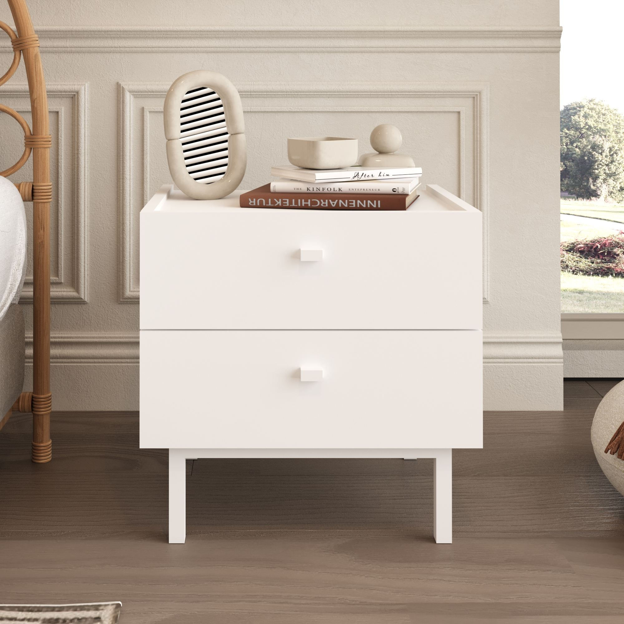 Noptiera Luke - LK1-W, 47,9 x 47 x 36,8 cm, alb, PAL melaminat — imaginea 6