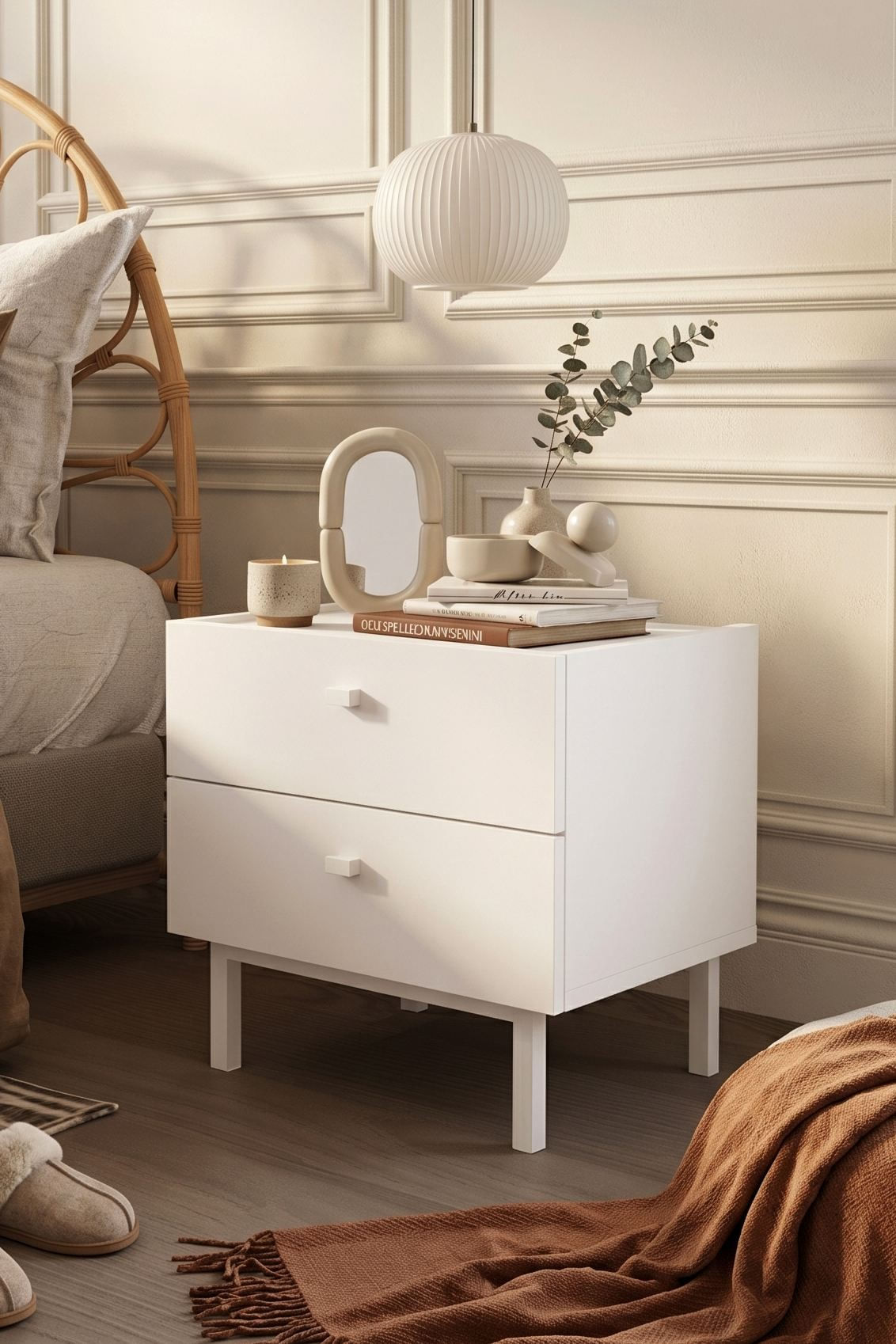 Noptiera Luke - LK1-W, 47,9 x 47 x 36,8 cm, alb, PAL melaminat — imaginea 8