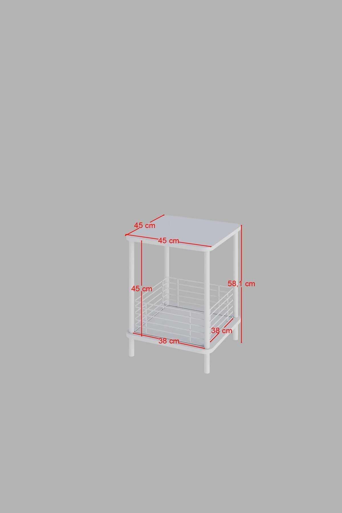 Masuta laterala Hsck-02, 45 x 58 x 38 cm, stejar safir, PAL melaminat — imaginea 2
