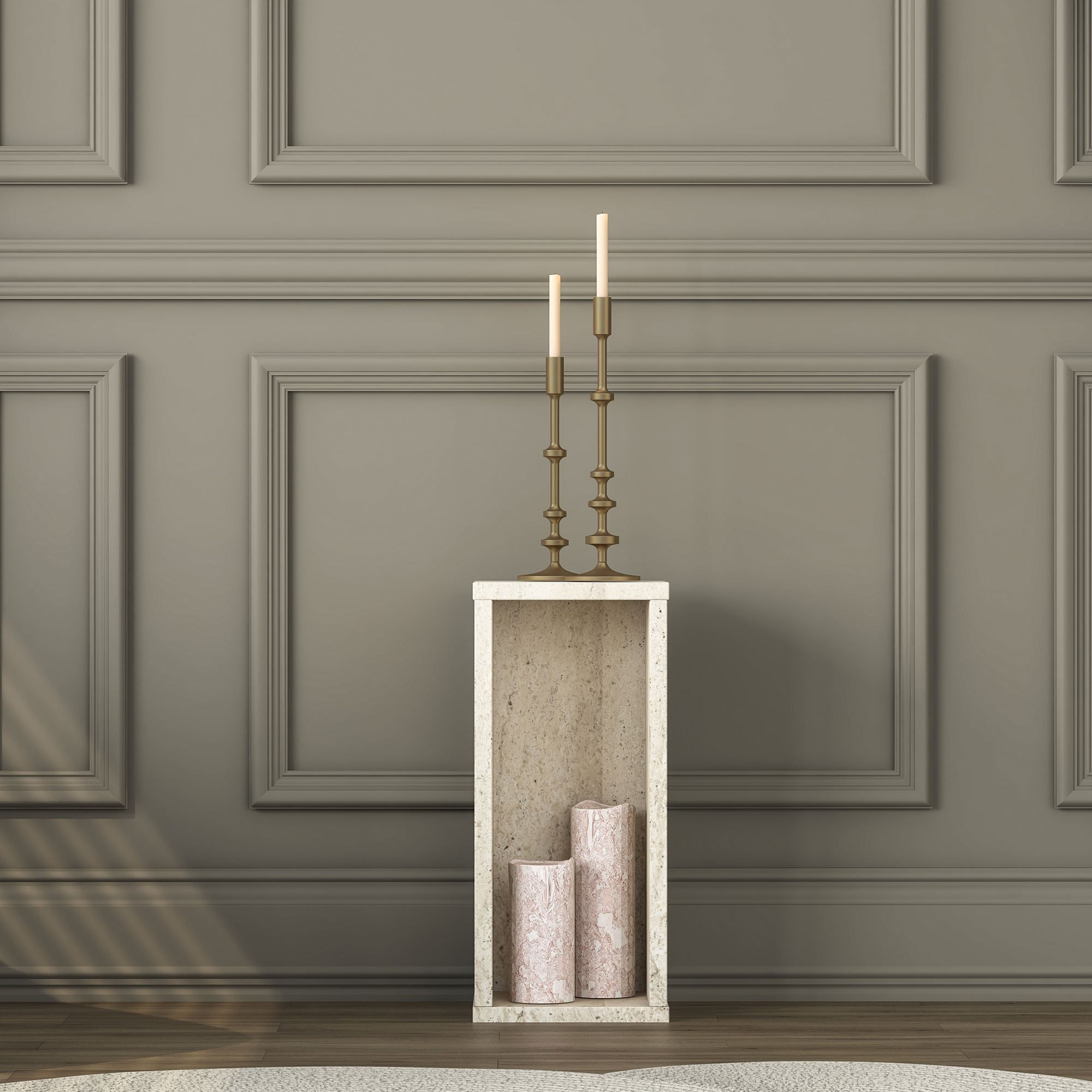 Masuta laterala AD109 - 4749, 20 x 45 x 18,2 cm, travertin, PAL — imaginea 5