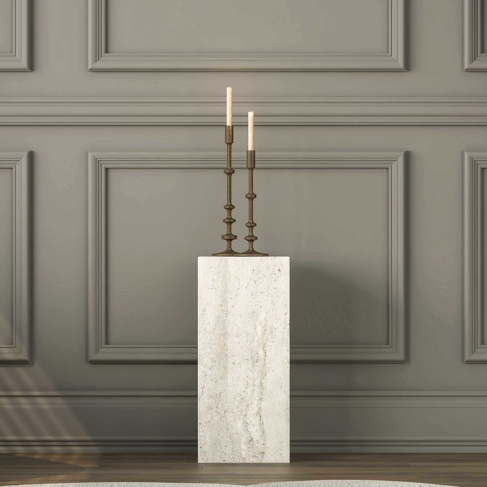 Masuta laterala AD109 - 4749, 20 x 45 x 18,2 cm, travertin, PAL — imaginea 7