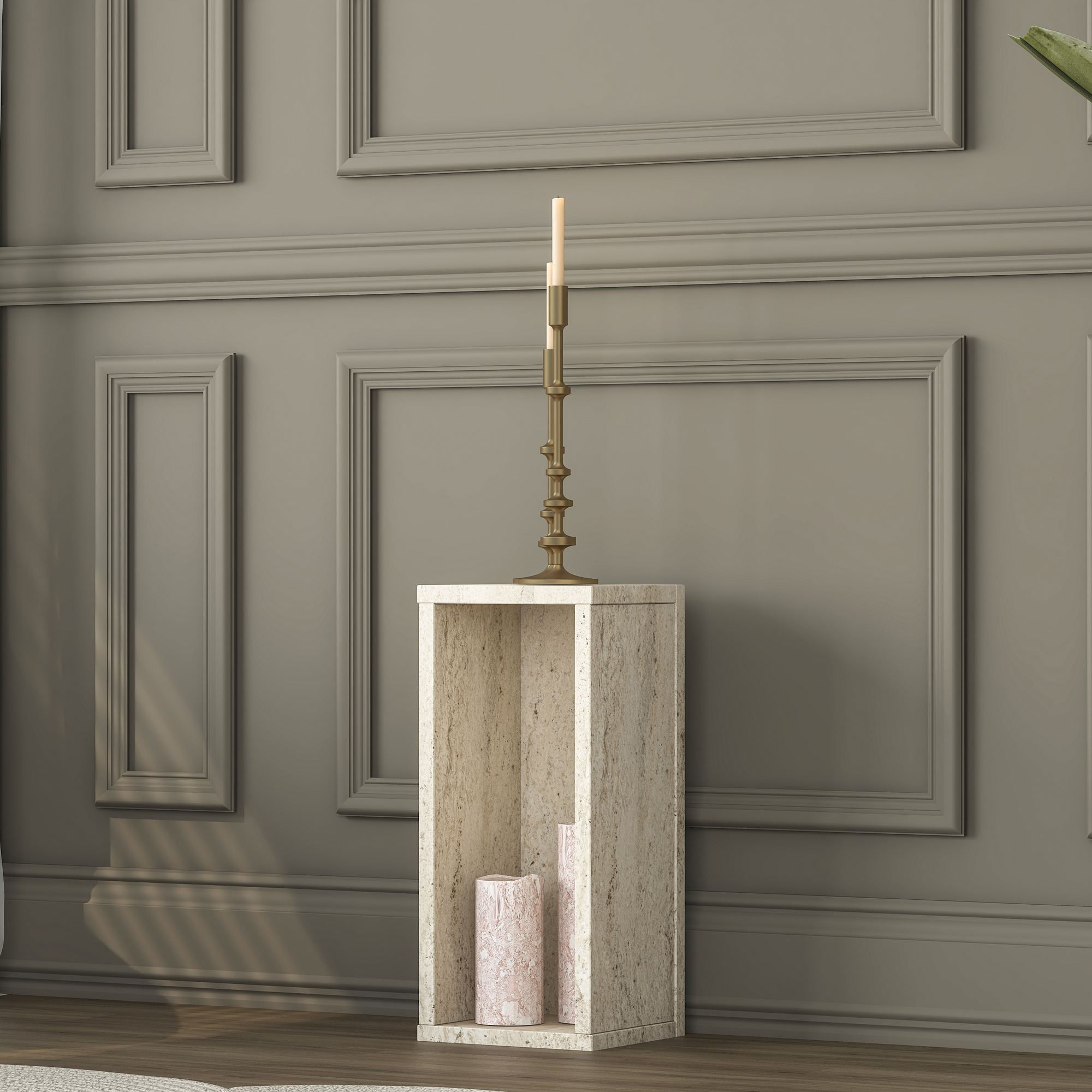Masuta laterala AD109 - 4749, 20 x 45 x 18,2 cm, travertin, PAL — imaginea 8