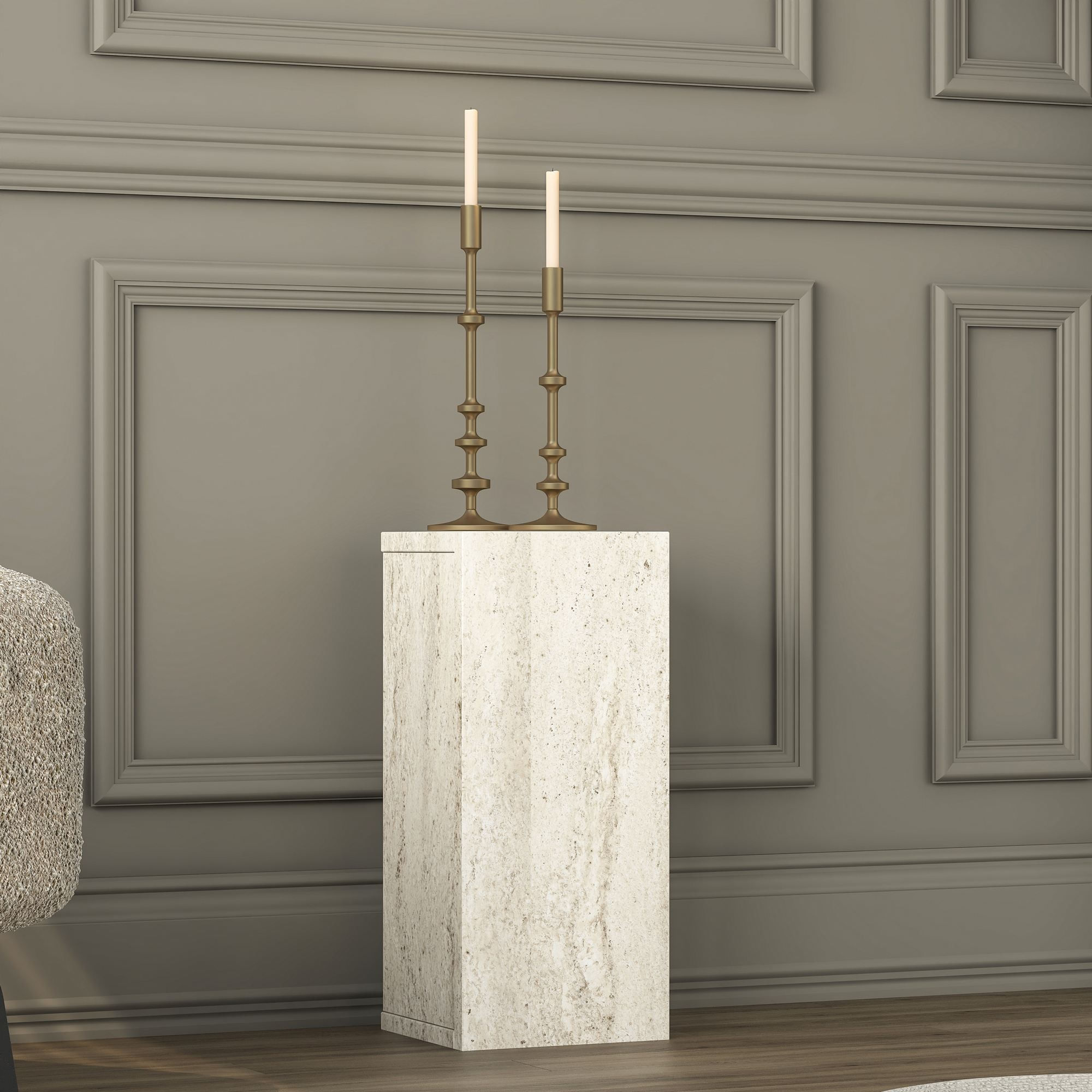 Masuta laterala AD109 - 4749, 20 x 45 x 18,2 cm, travertin, PAL — imaginea 9
