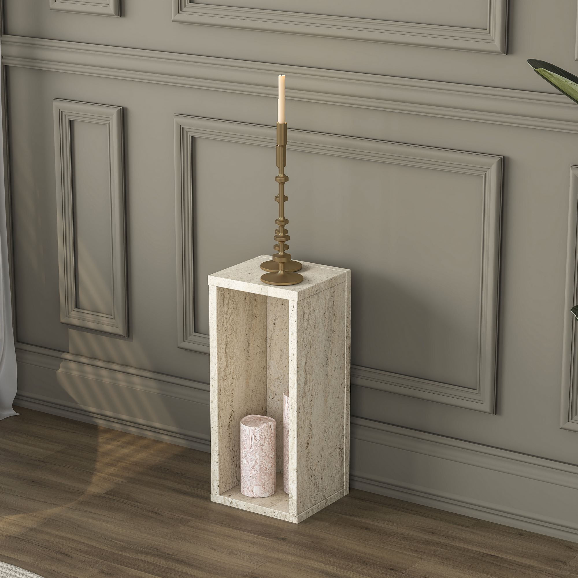 Masuta laterala AD109 - 4749, 20 x 45 x 18,2 cm, travertin, PAL — imaginea 10