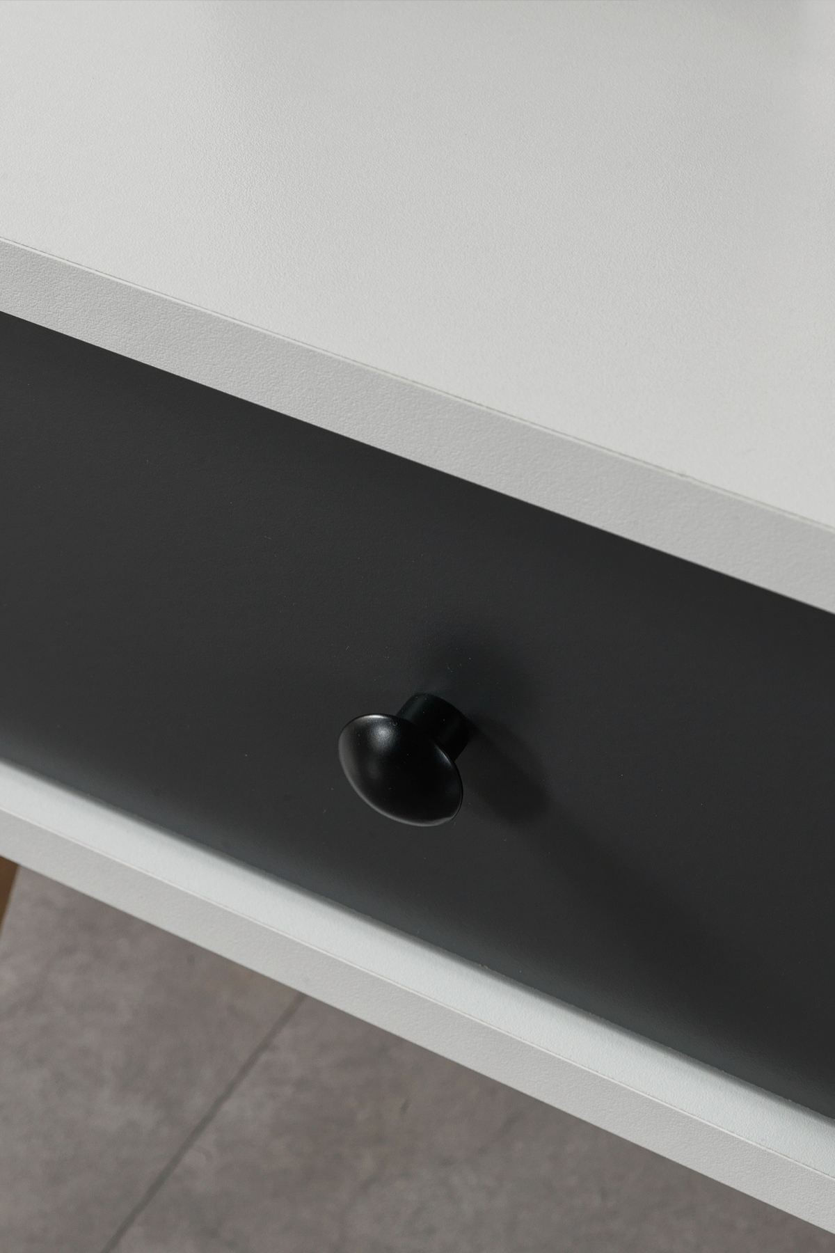 Noptiera Vita 5102, 55 x 49 x 55 cm, alb antracit, PAL melaminat — imaginea 5
