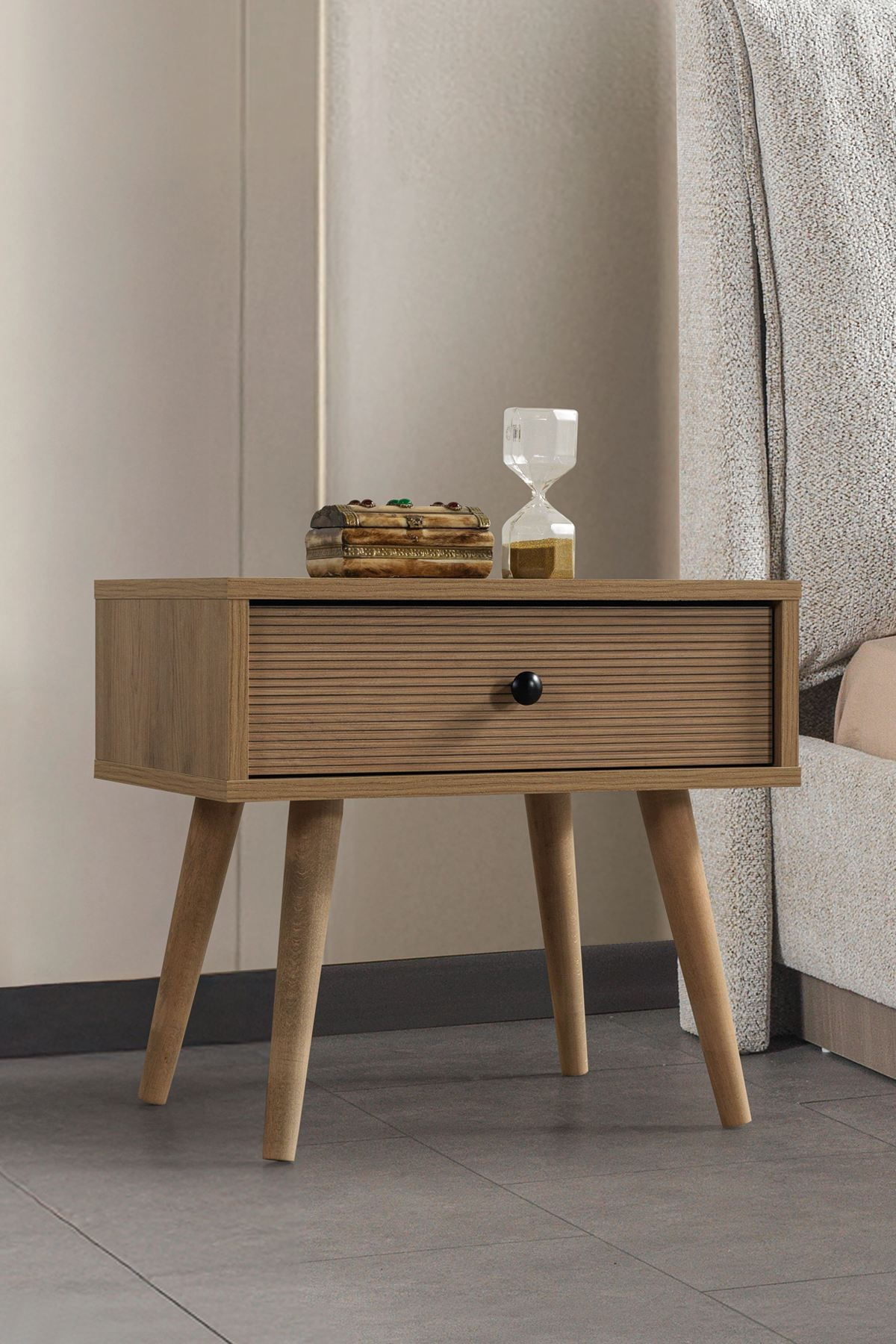 Noptiera Vita 5108, 55 x 49 x 55 cm, stejar, PAL melaminat — imaginea 5