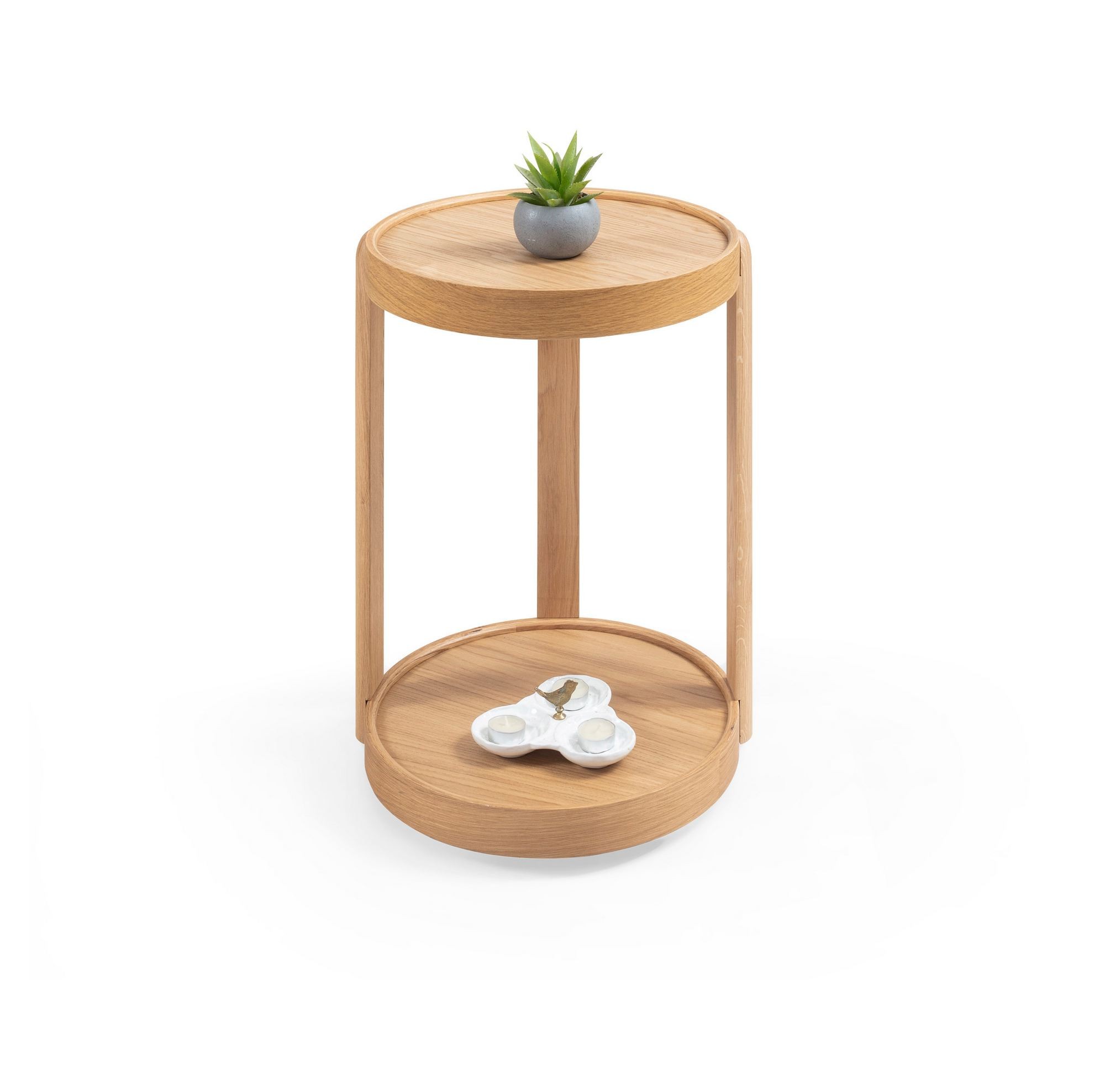 Masuta laterala Golf C 40, 40 x 58 x 40 cm, stejar, MDF — imaginea 2