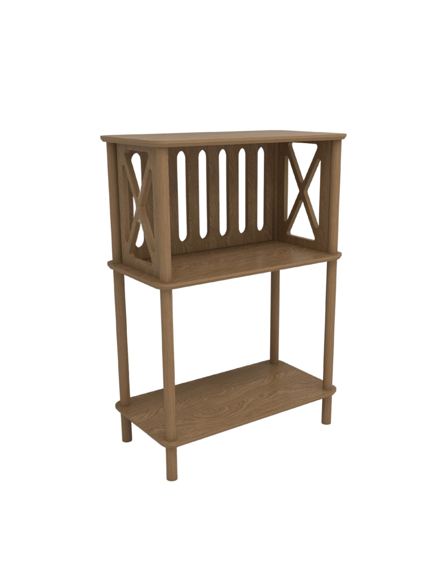 Raft multifunctional Arona, 73 x 102 x 38 cm, stejar, MDF, capacitate 15 kg — imaginea 2