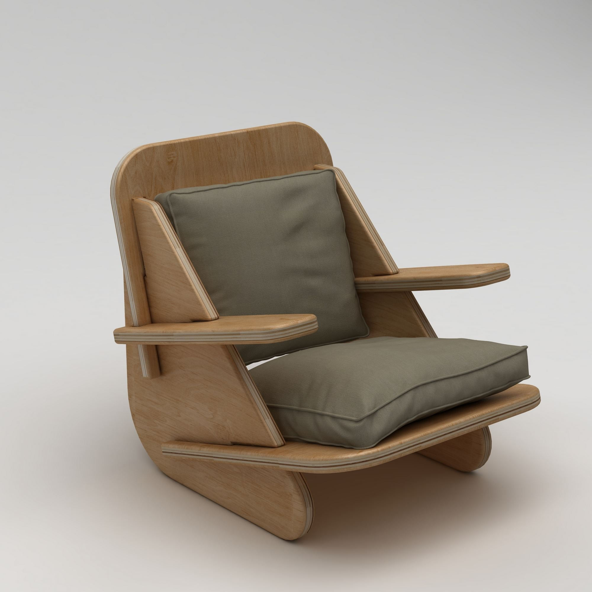 Scaun Stylish, 55 x 60 x 55 cm, natural lemn khaki, lemn, capacitate 180 kg — imaginea 2