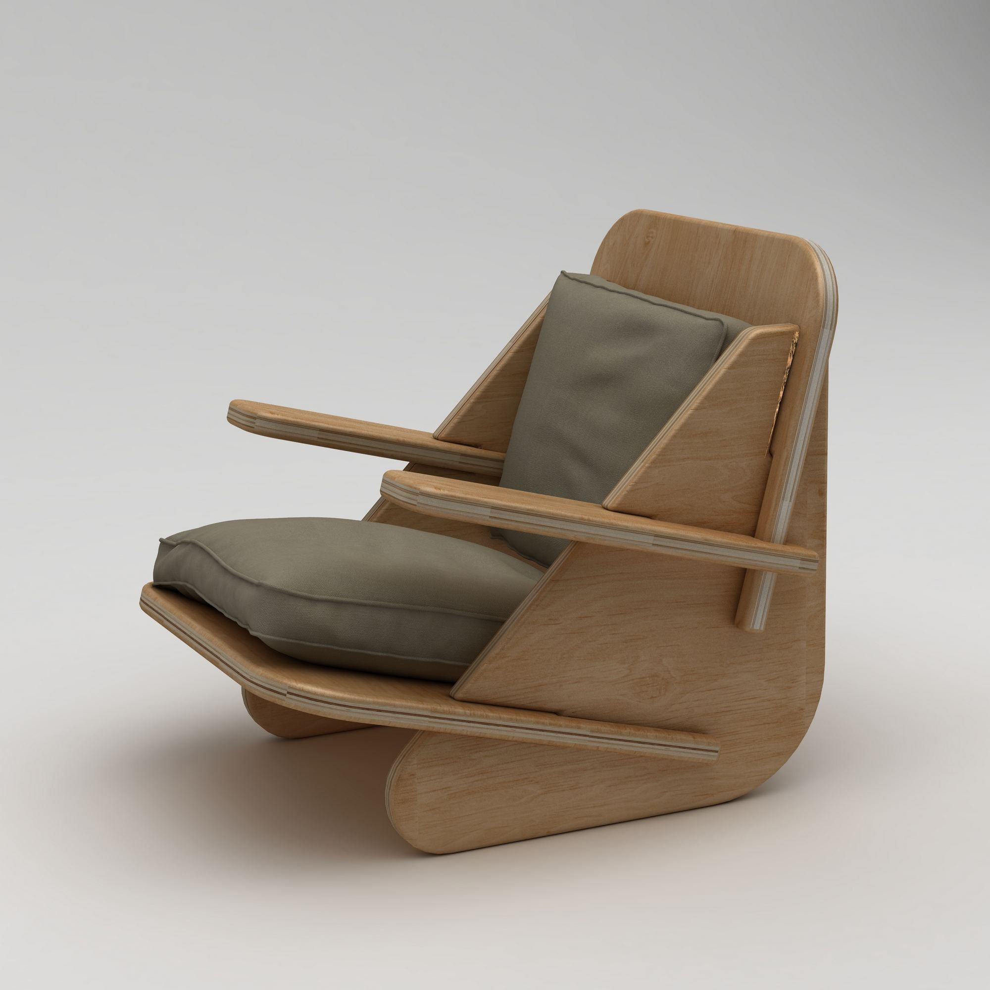 Scaun Stylish, 55 x 60 x 55 cm, natural lemn khaki, lemn, capacitate 180 kg — imaginea 3