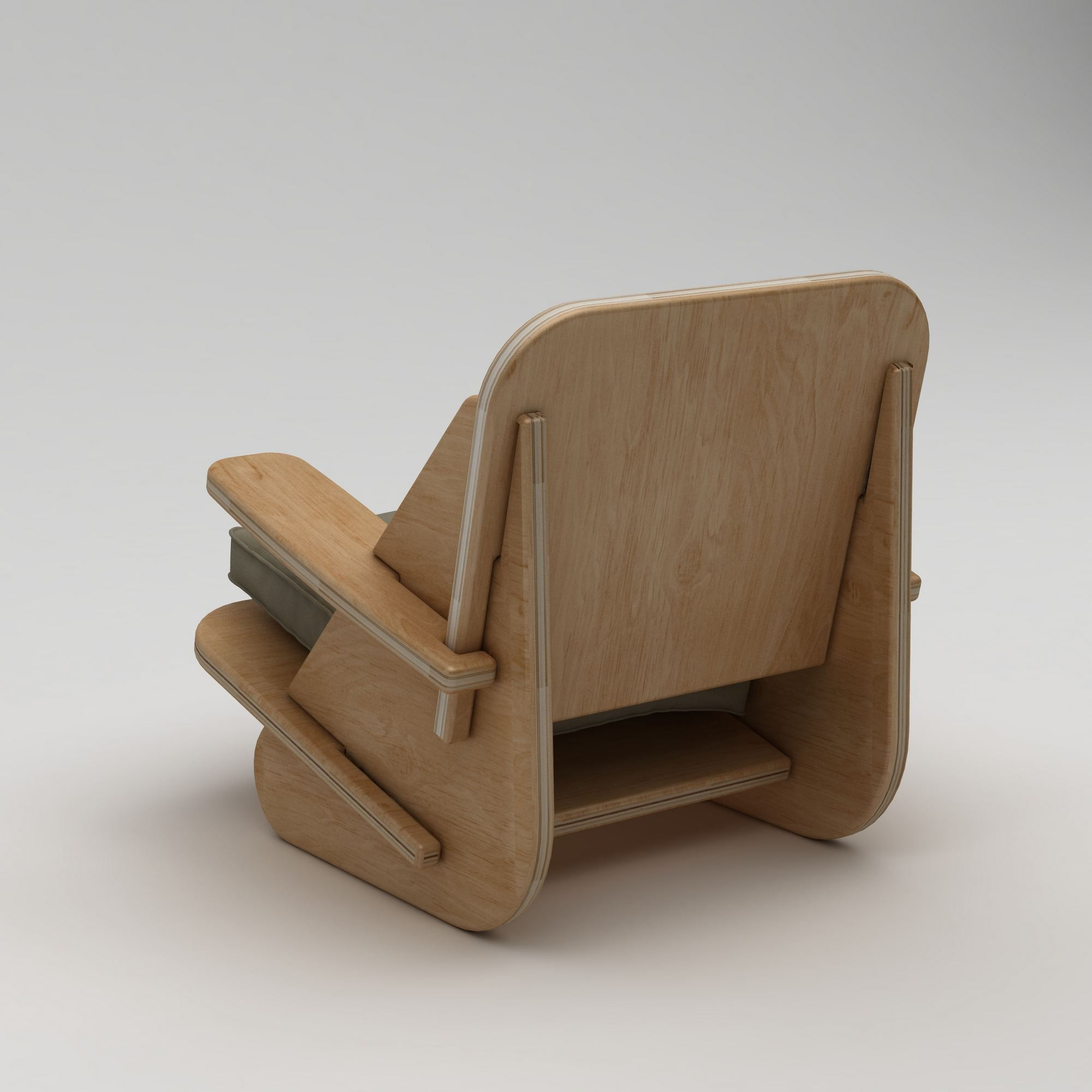 Scaun Stylish, 55 x 60 x 55 cm, natural lemn khaki, lemn, capacitate 180 kg — imaginea 4