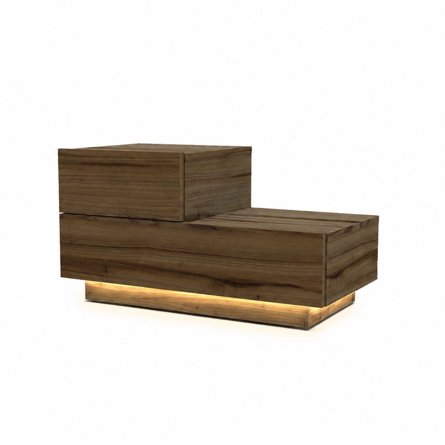 Noptiera Kayra, 70 x 35 x 38, 3 cm, nuc antichizat, PAL melaminat, antique nuc — imaginea 3