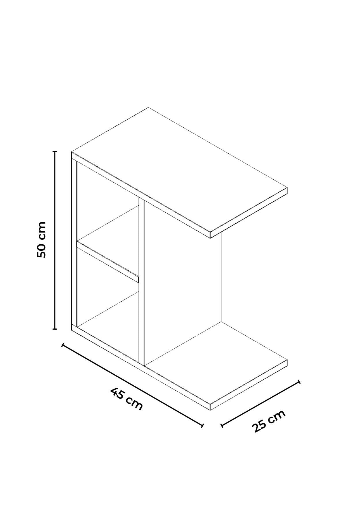 Masuta laterala Bafa C, 45 x 50 x 25 cm, sonomo stejar, PAL melaminat, capacitate 15 kg — imaginea 2