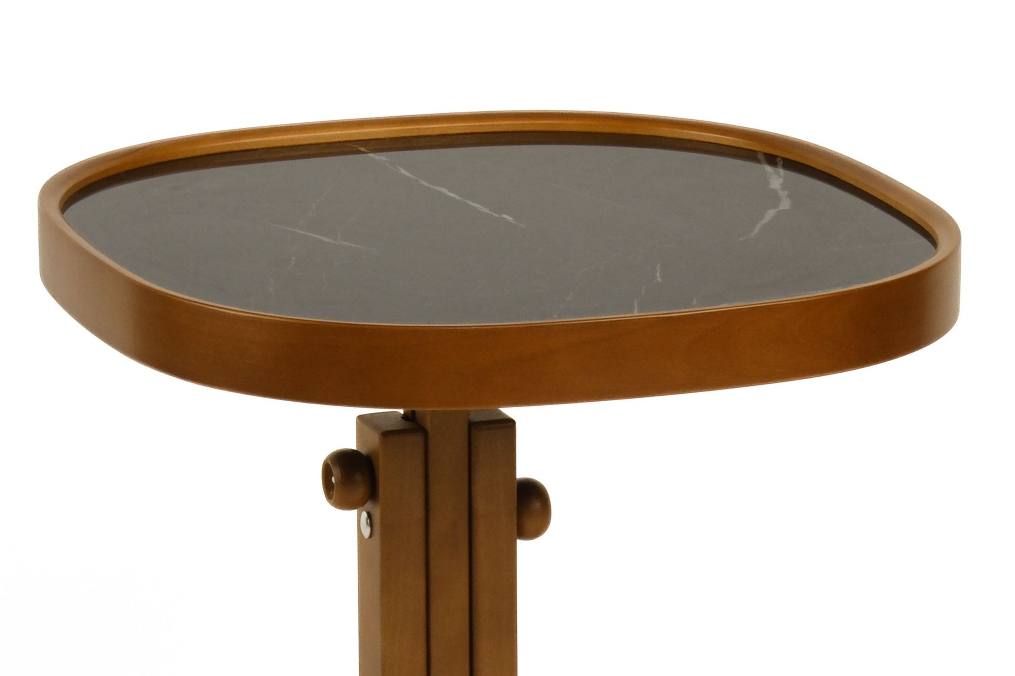 Masuta laterala Opus Kare 42, negru marmura, MDF, nuc / negru marlbe — imaginea 2