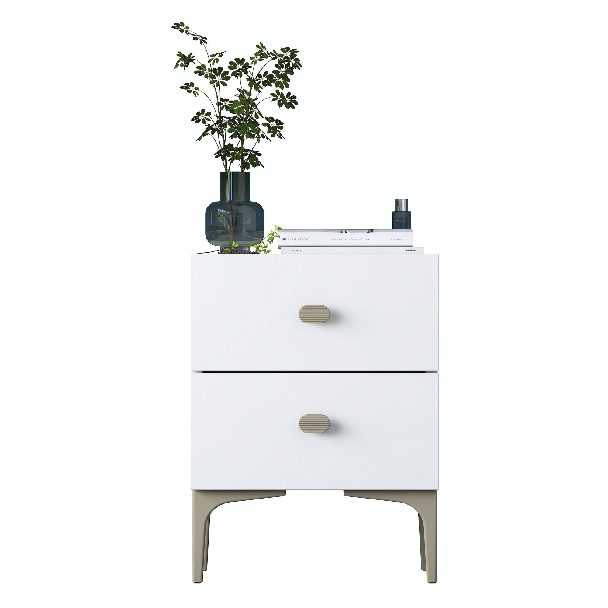Noptiera BD110, 39,6 x 53,7 x 37,5 cm, alb, PAL, fixare pe perete — imaginea 6