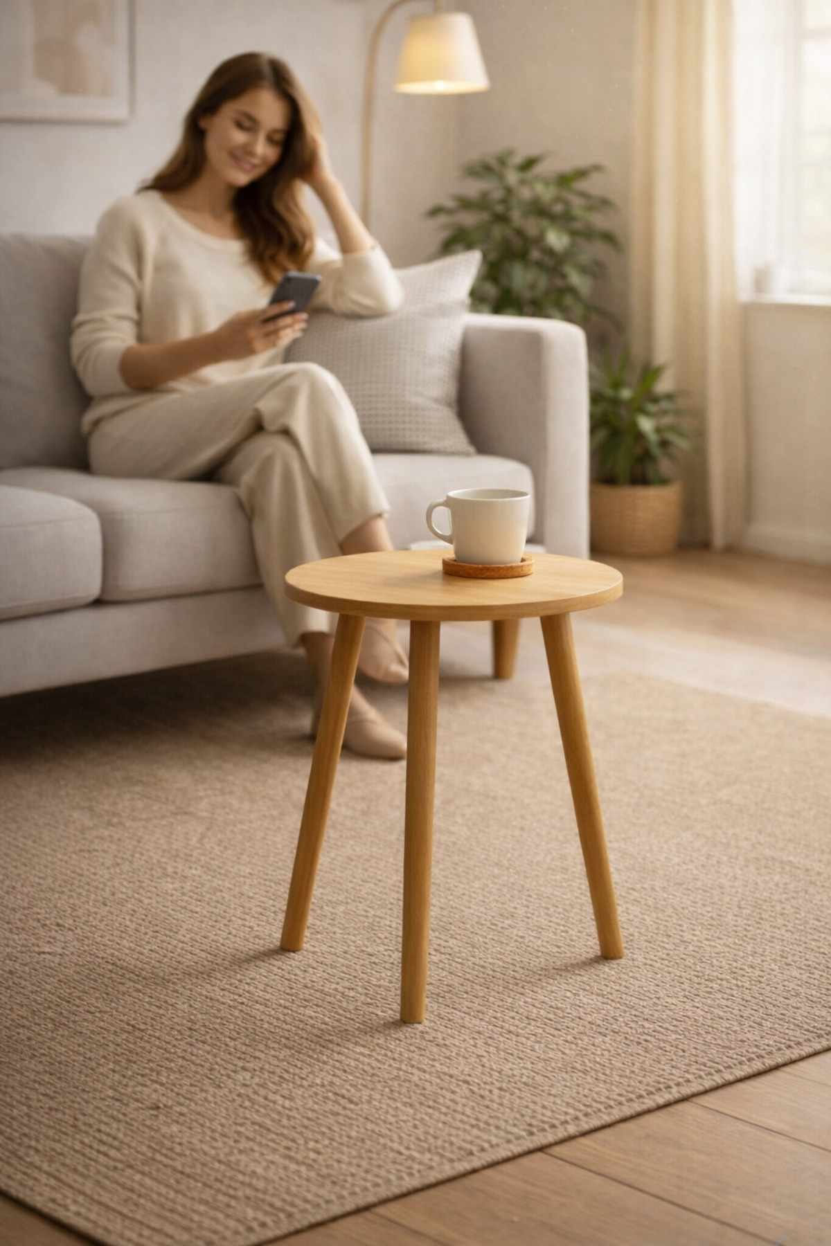 Masuta laterala Zigontekliyen, stejar, PAL melaminat — imaginea 2
