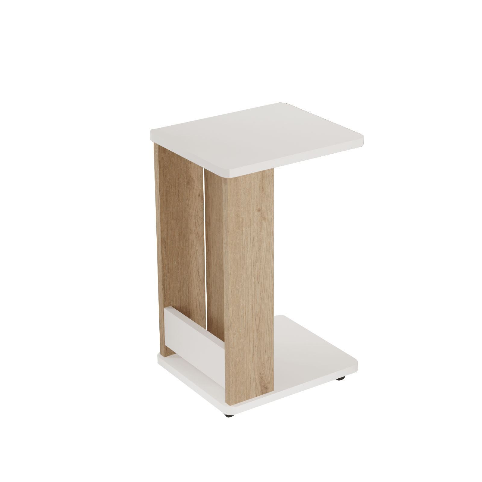 Masuta laterala MIN1-SW, 32 x 42 x 55 cm, stejar alb, PAL melaminat — imaginea 5