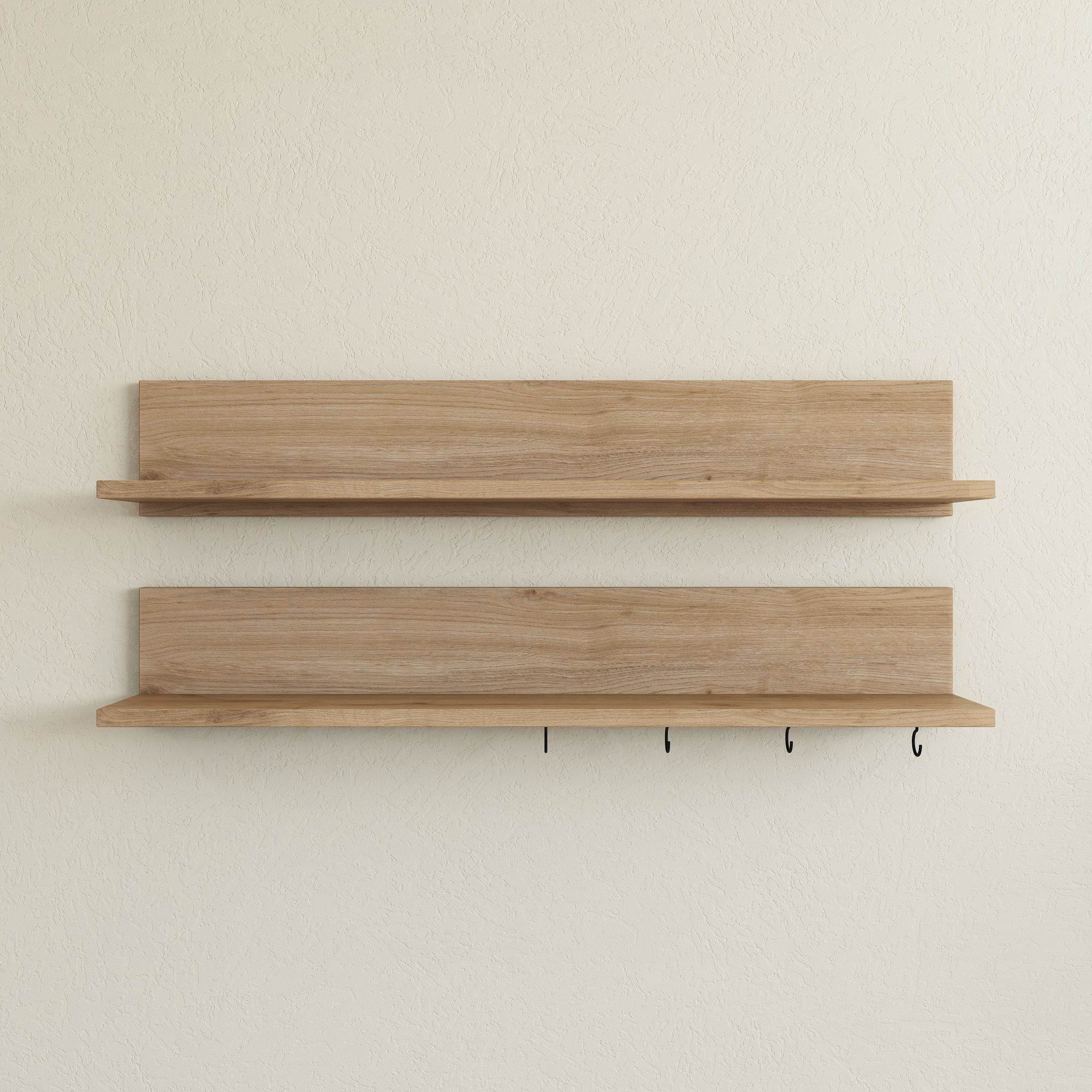 Raft de perete AE106, 90 x 15 x 14,8 cm, nuc, PAL, design modern — imaginea 7