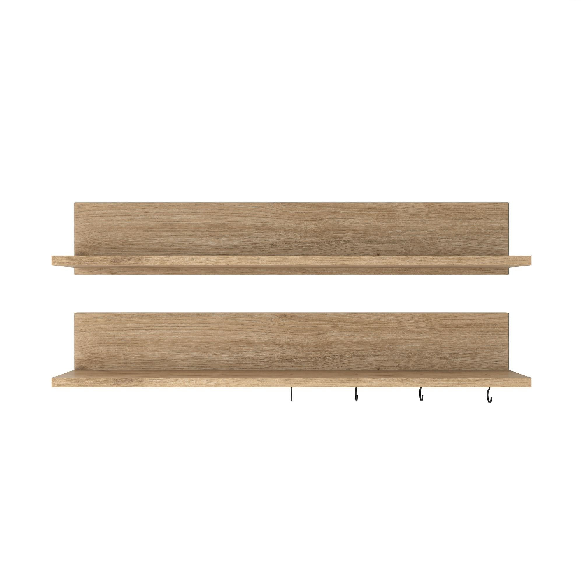 Raft de perete AE106, 90 x 15 x 14,8 cm, nuc, PAL, design modern — imaginea 9