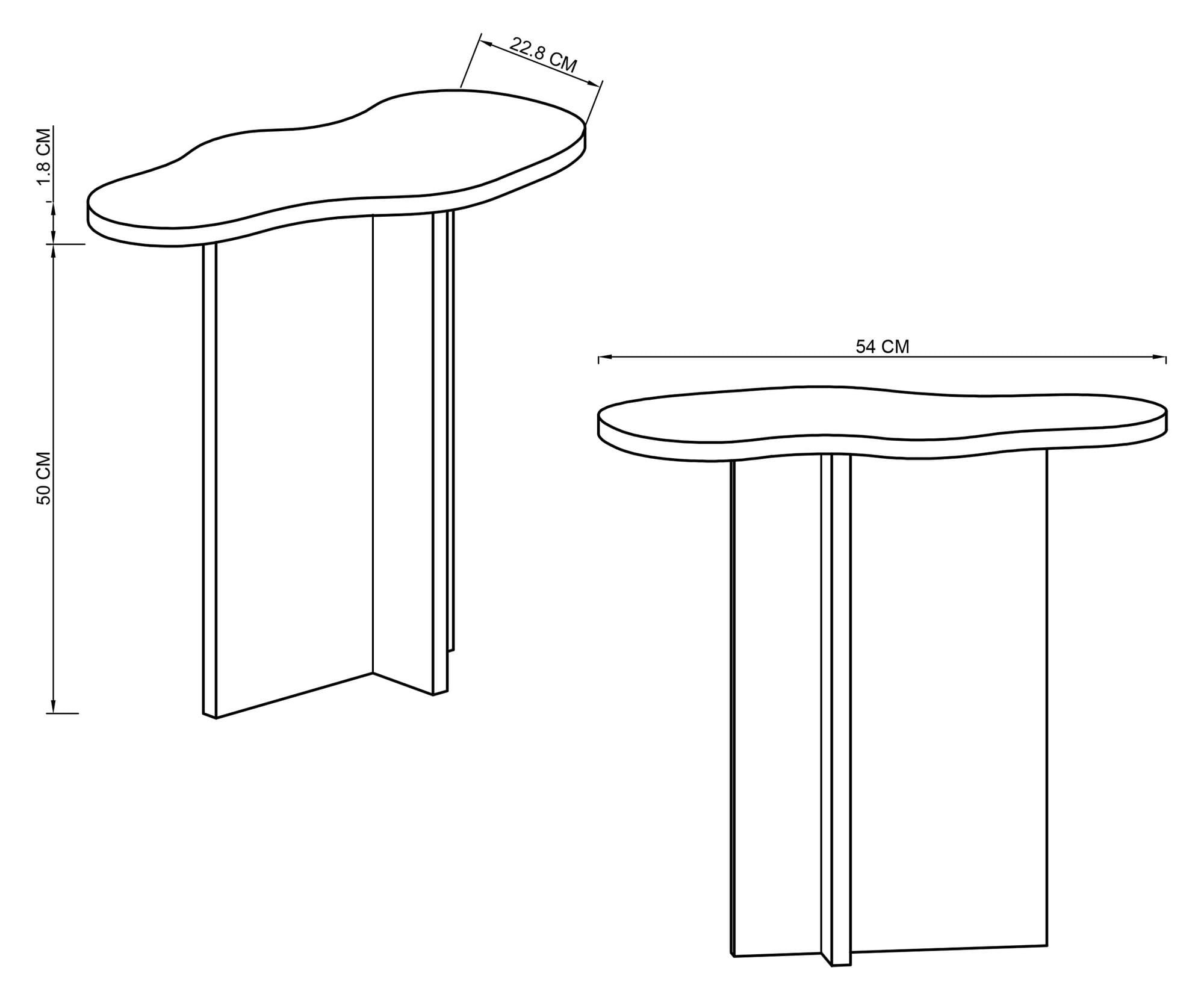 Masuta laterala Messina, 54 x 51,8 x 22,8 cm, stejar safir, PAL melaminat — imaginea 2
