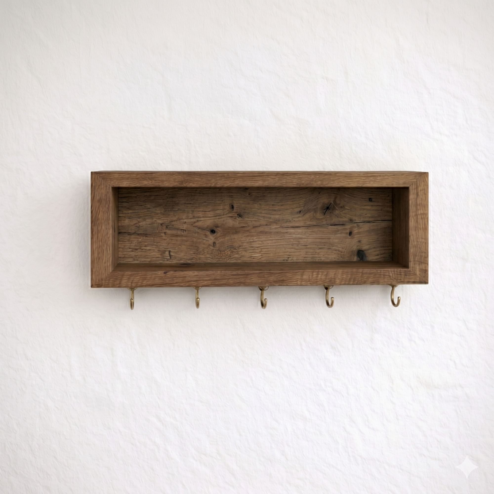 Raft decorativ de perete din lemn R-Raf360, 40 x 14 x 7 cm, lemn natur, lemn, design modern — imaginea 2