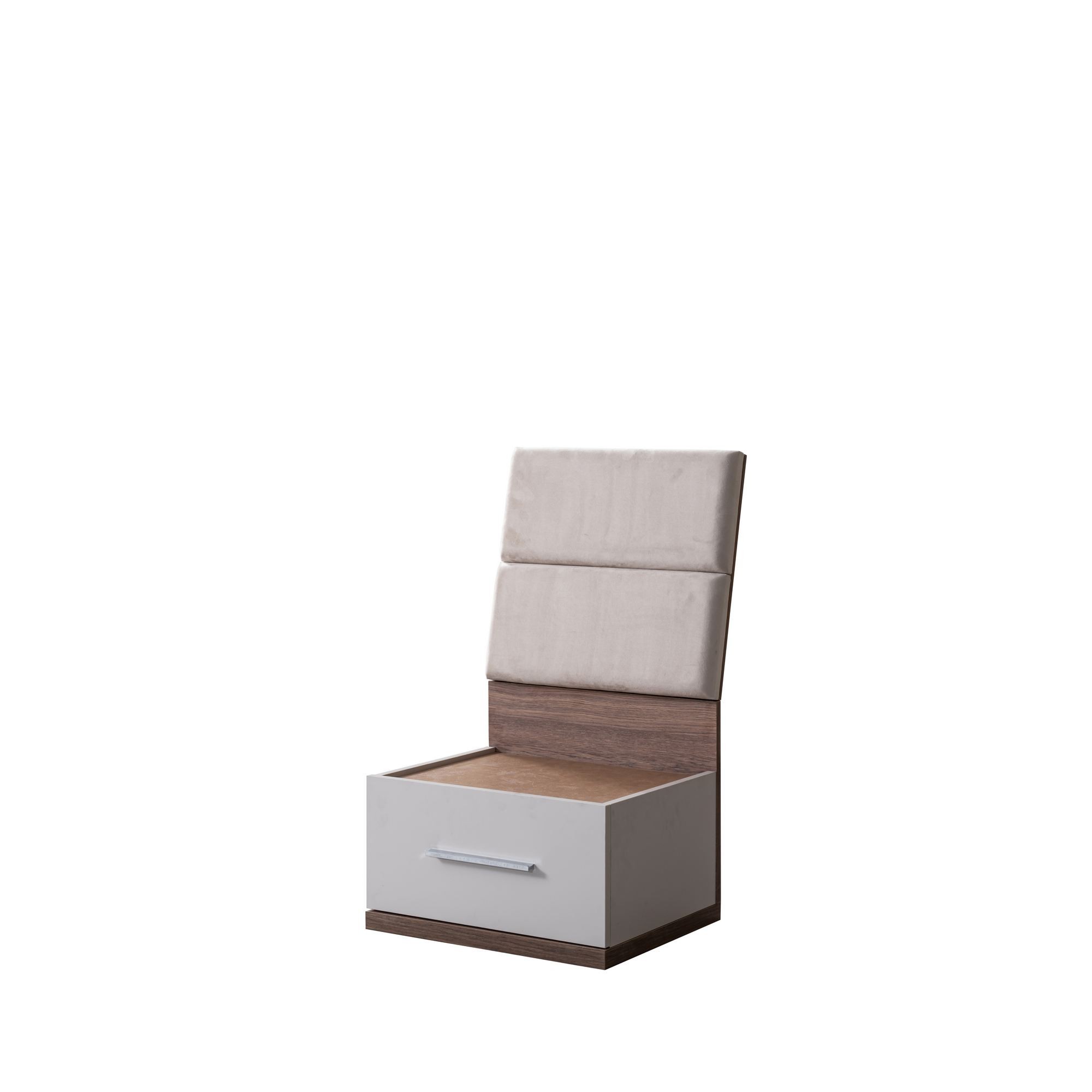 Noptiera Milano, 55 x 95 x 60 cm, alb maro, PAL melaminat — imaginea 4